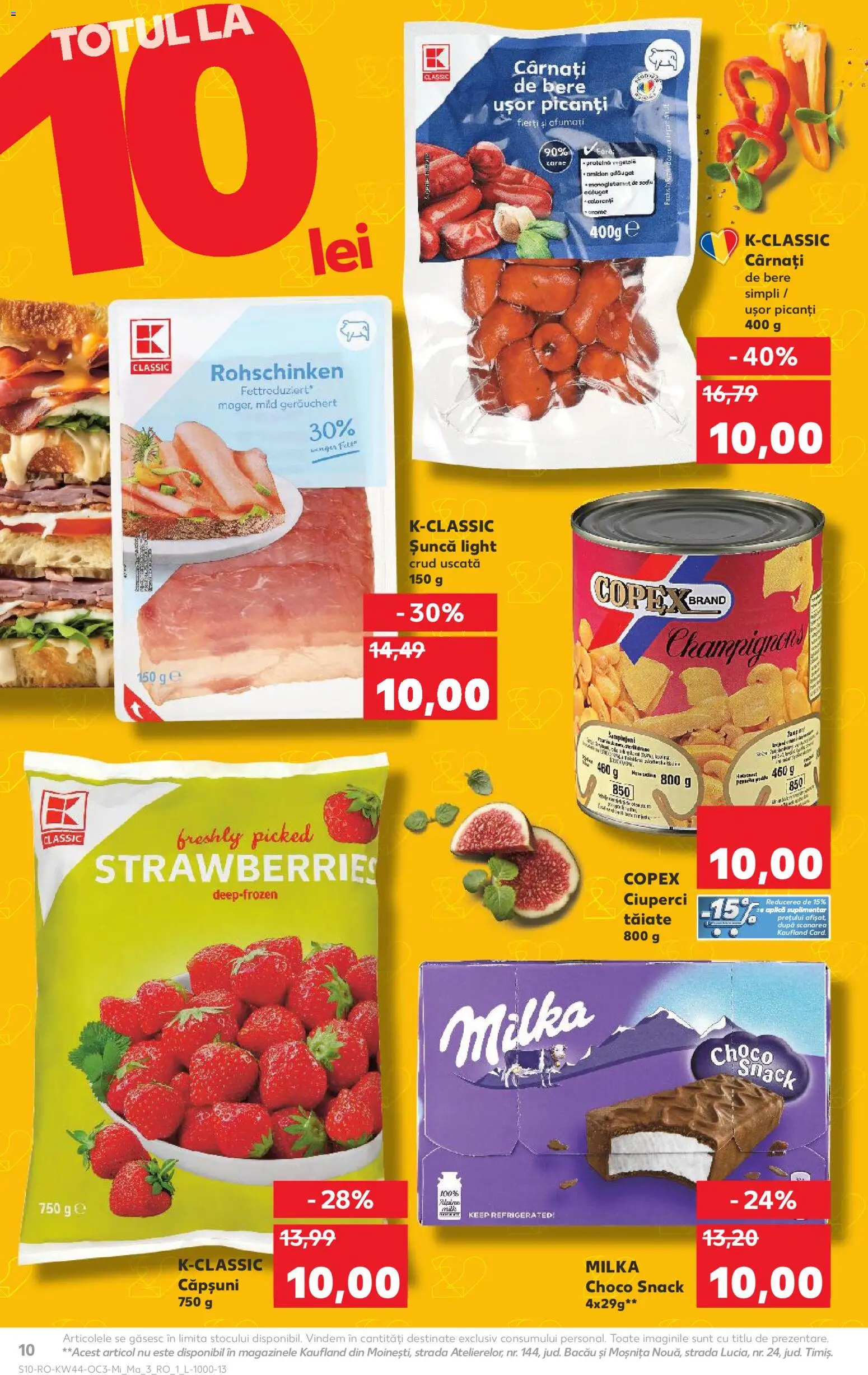 Noul catalog Kaufland – valabil de la 29.10.2025 | Pagină: 10 | Produse: Ciuperci, Șuncă, Căpșuni, Cârnați