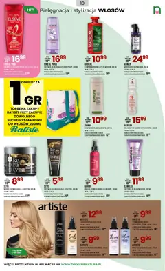Pogląd oferty "Drogerie Natura gazetka" - ważna od 31.03.2026 | Strona: 10 | Produkty: Szampon, Odżywka, Odżywka do włosów, Maska