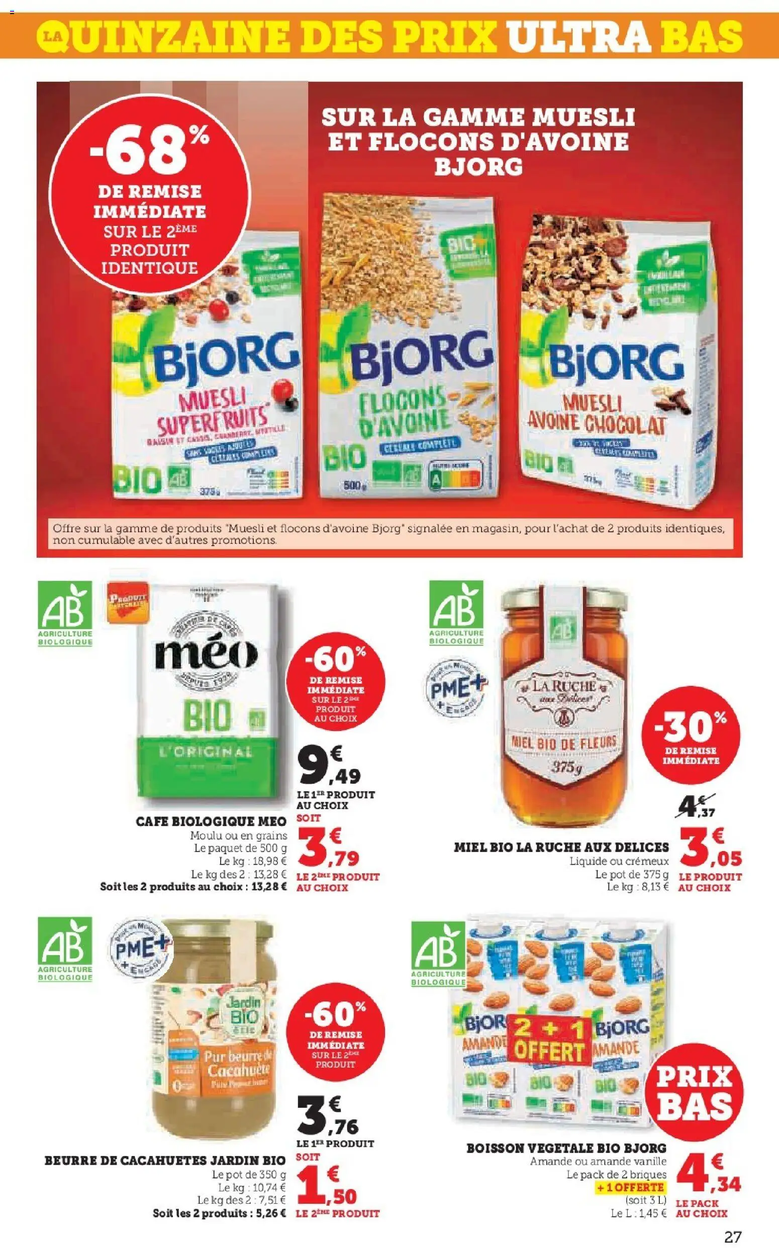 {H1} | Page: 27 | Produits: Flocons d’avoine, Briques, Miel, Beurre