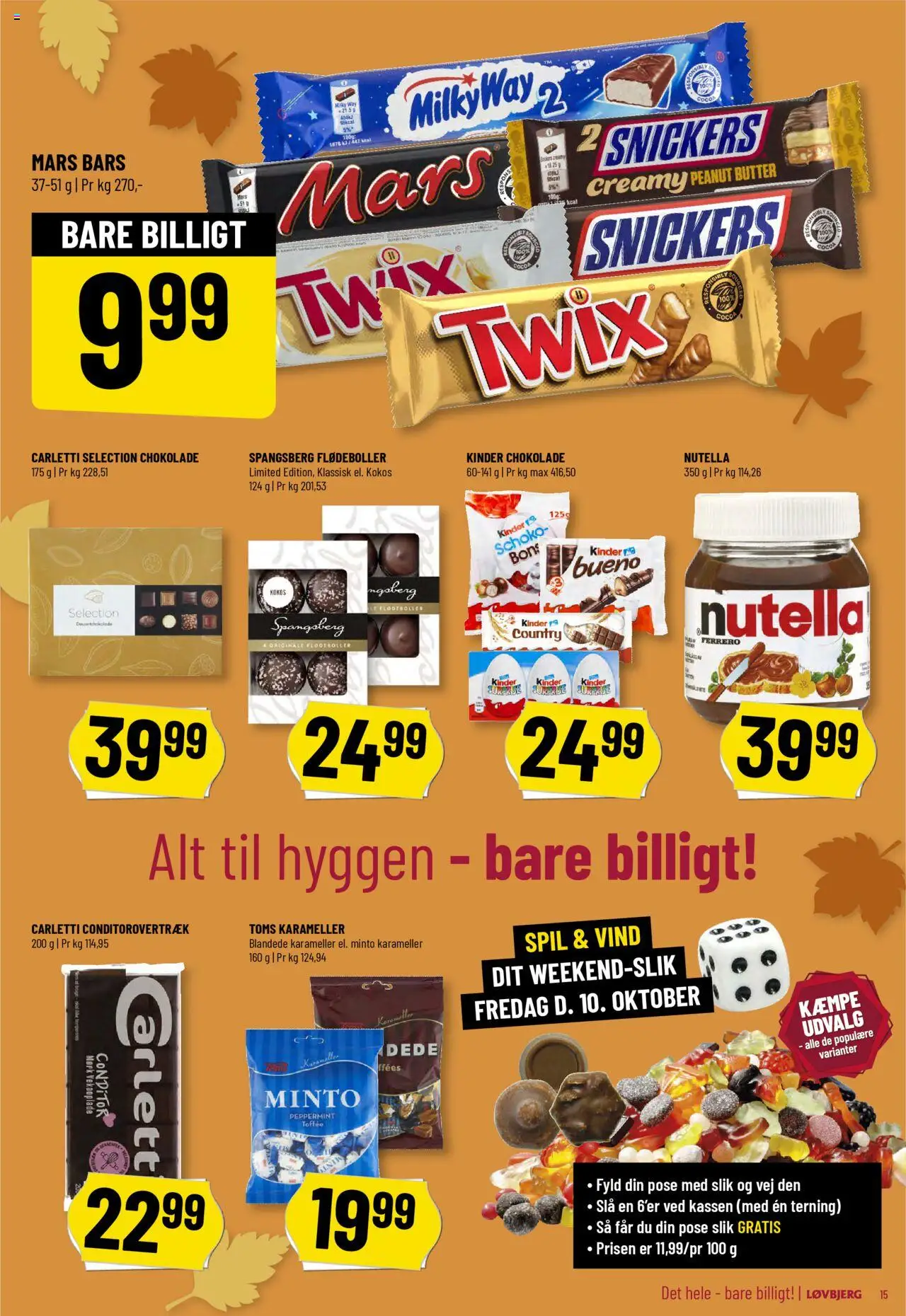 Løvbjerg tilbudsavis – gyldig fra 10.10.2025 | Side: 15 | Produkter: Chokolade, Slik, Flødeboller, Karameller