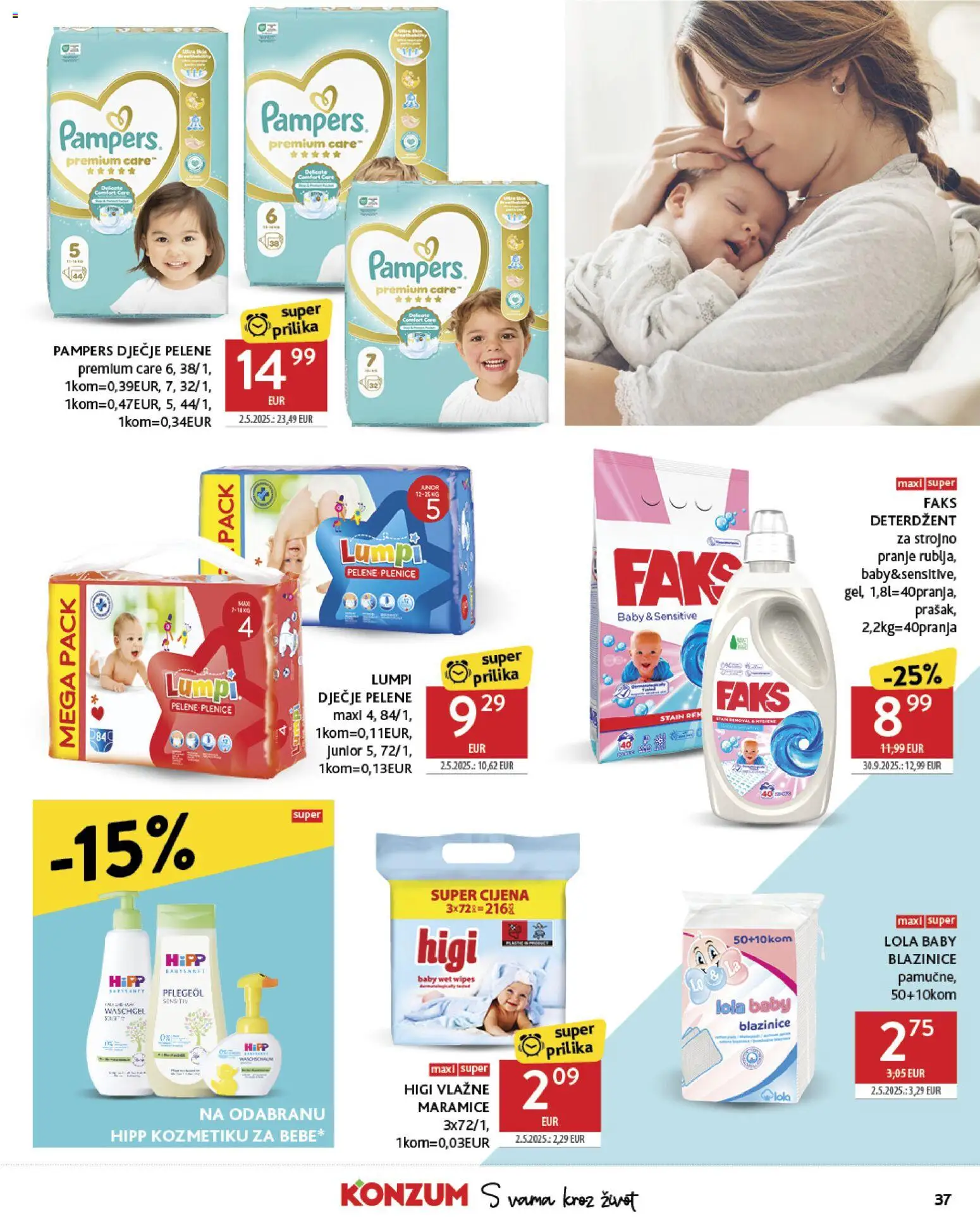 Konzum HR akciós ujság - amely érvényes a következő dátumtól: 05.11.2025 | Oldal: 37 | Termékek: Pampers