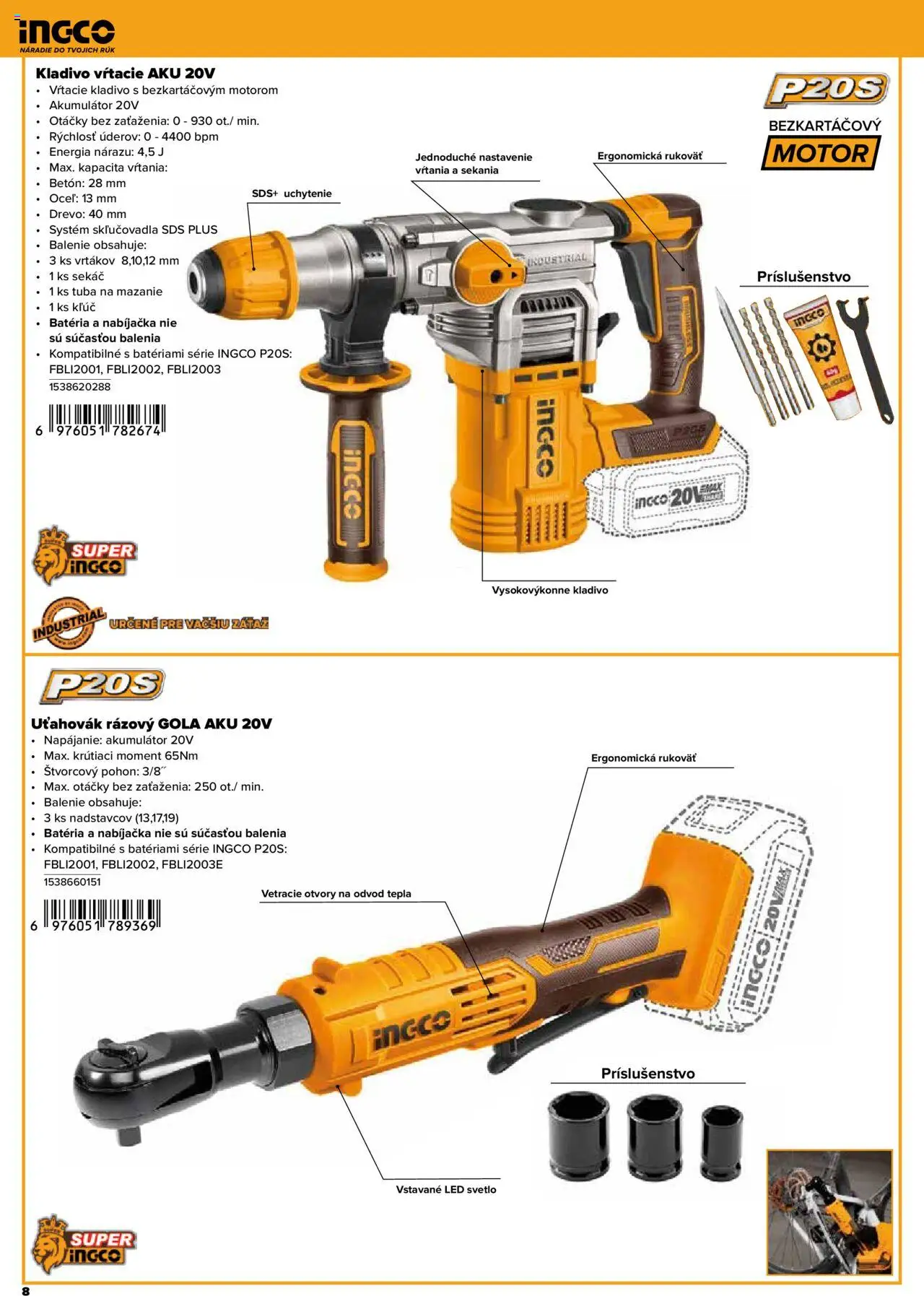 Nové Kinekus akcie – leták je platný od 28.04.2025 | Strana: 8 | Produkty: Svetlo, Náradie, Nabíjačka, Aku