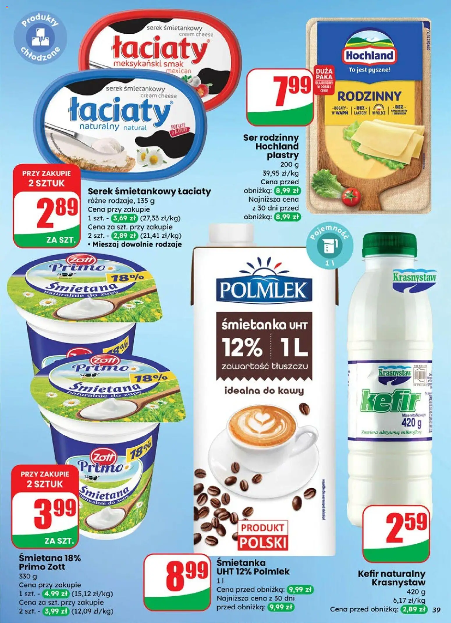 Dino Gazetka od 29.10.2025 | Strona: 39 | Produkty: Kefir, Serek, Kefir naturalny, Ser