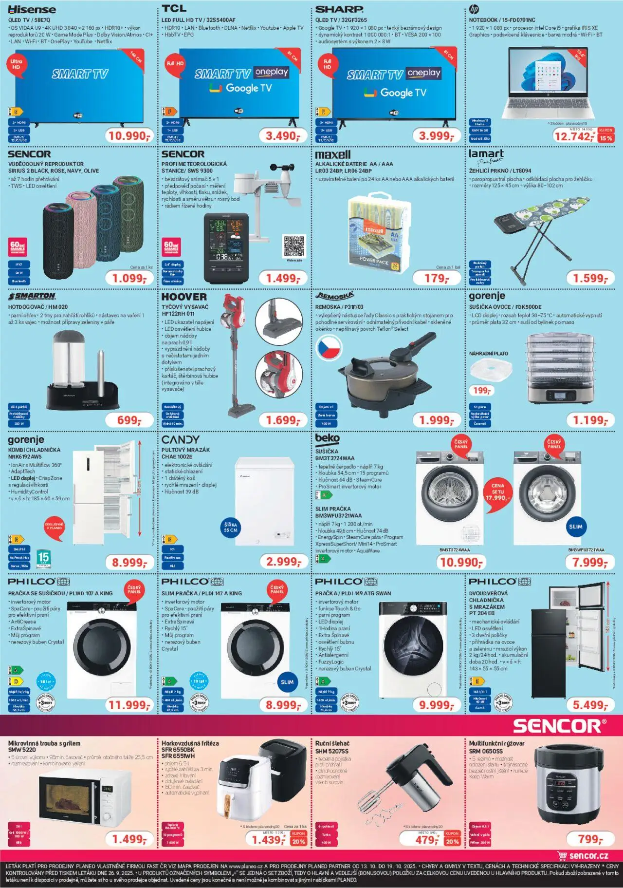 Planeo Elektro leták od 13.10.2025 | Strana: 8 | Produkty: Žehlicí prkno, Kabel, Trouba, Fritéza