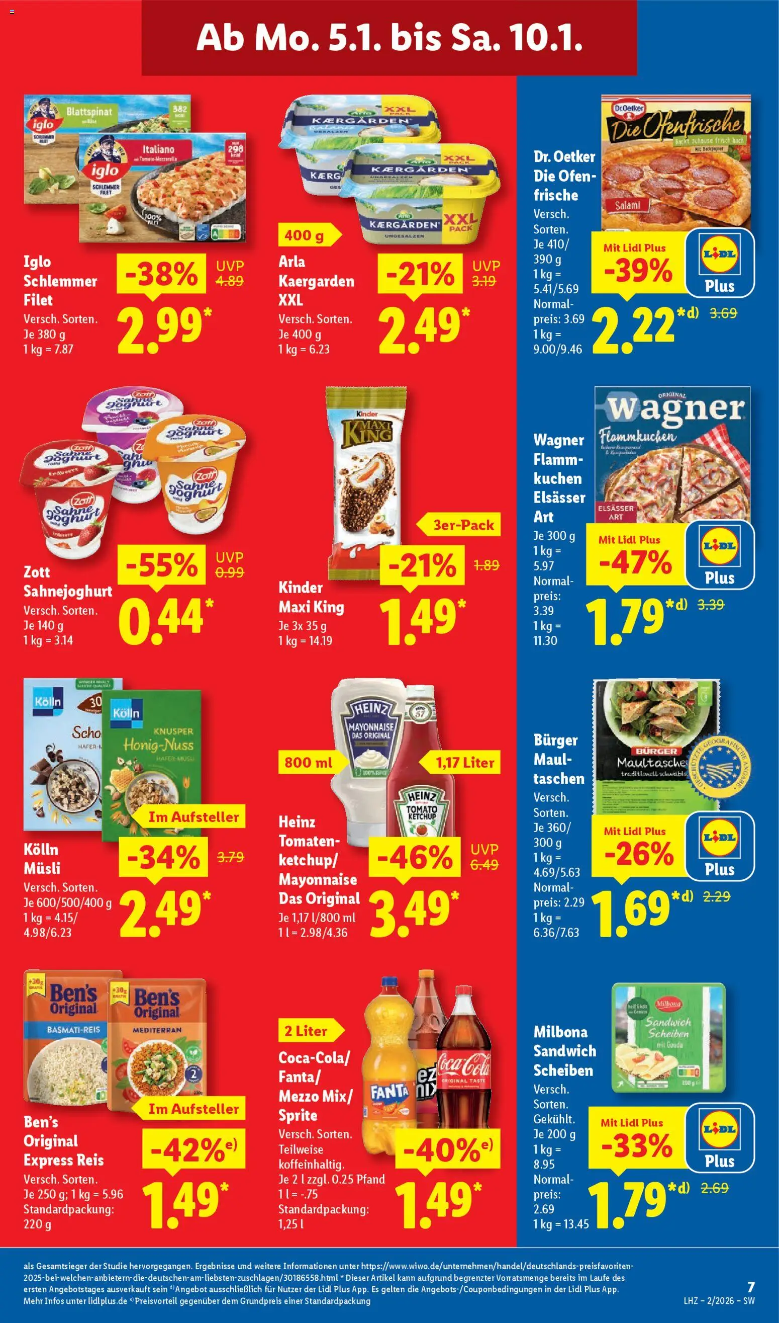 Lidl Prospekt Nagold – gültig ab 05.01.2026 | Seite: 13 | Produkte: Coca cola, Sprite, Joghurt, Heinz ketchup