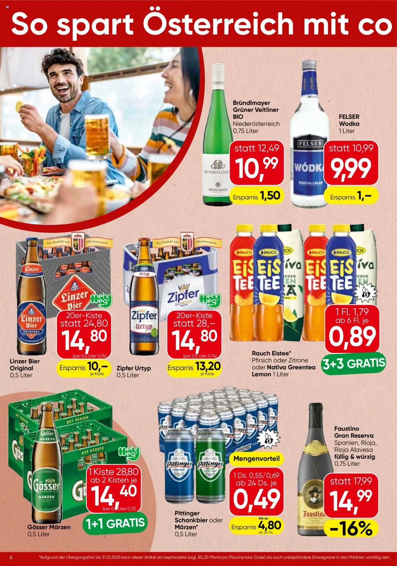 Spar Flugblatt - Oberösterreich gültig ab 21.08.2025 | Seite: 6 | Produkte: Eis, Zitrone, Pfirsich, Tee