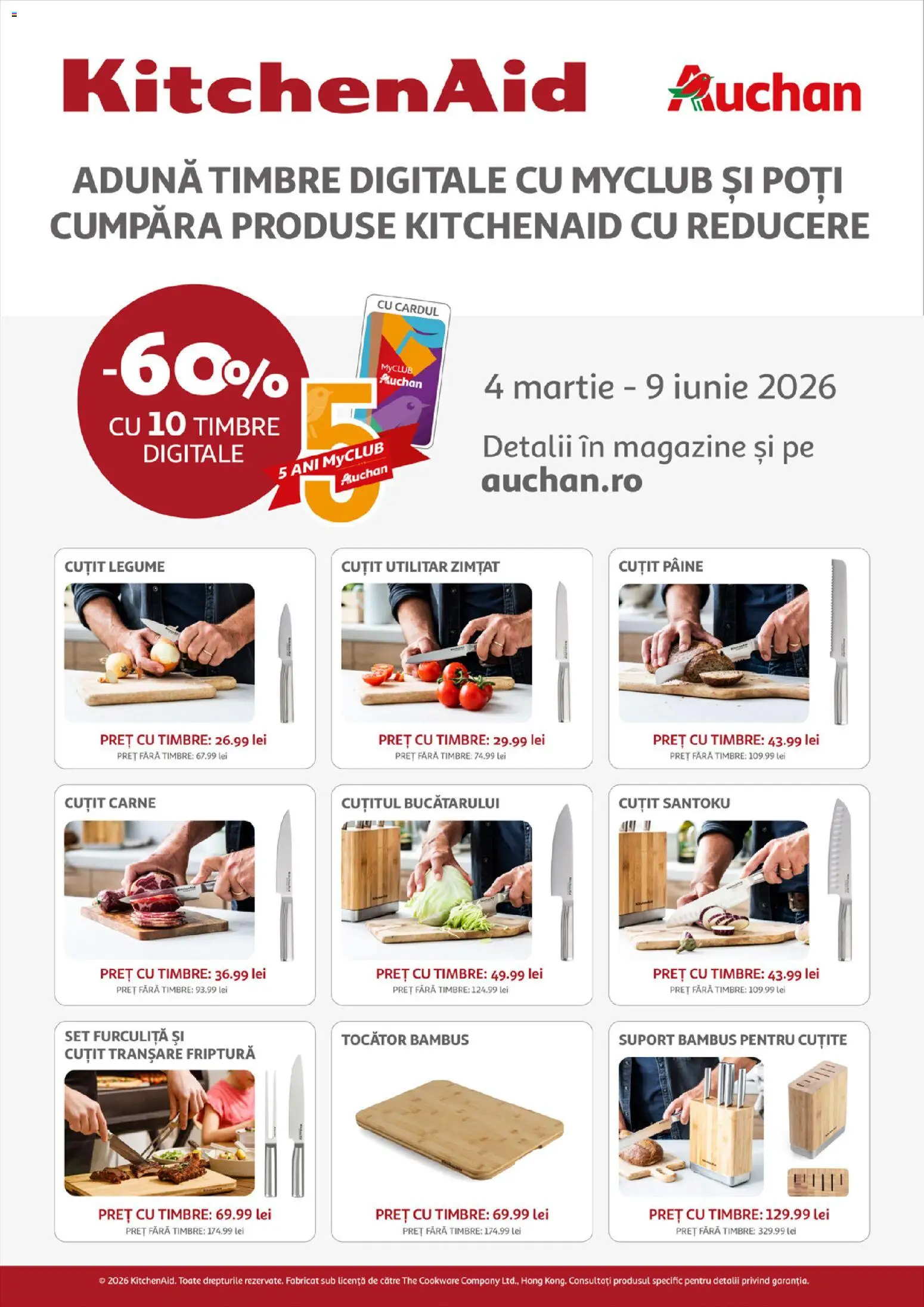 Noul catalog Auchan – valabil de la 08.04.2026 | Pagină: 28 | Produse: Cuțit, Tocător, Pâine, Legume