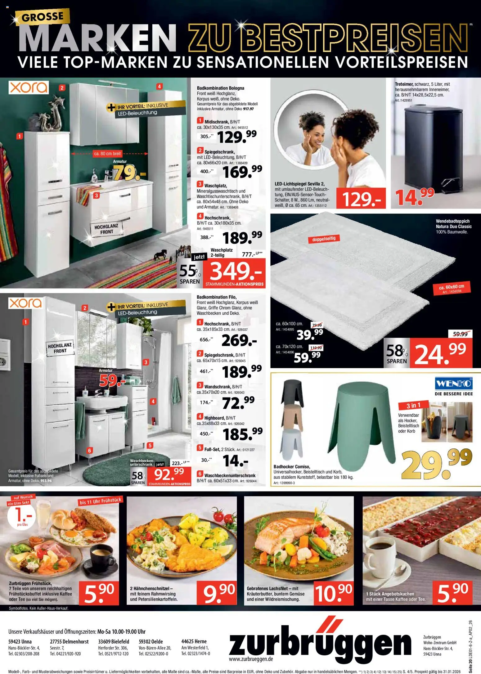 Zurbrüggen Große Marken-Sensation – gültig ab 17.01.2026 | Seite: 20 | Produkte: Kaffee, Waschbecken, Unterschrank, Gemüse