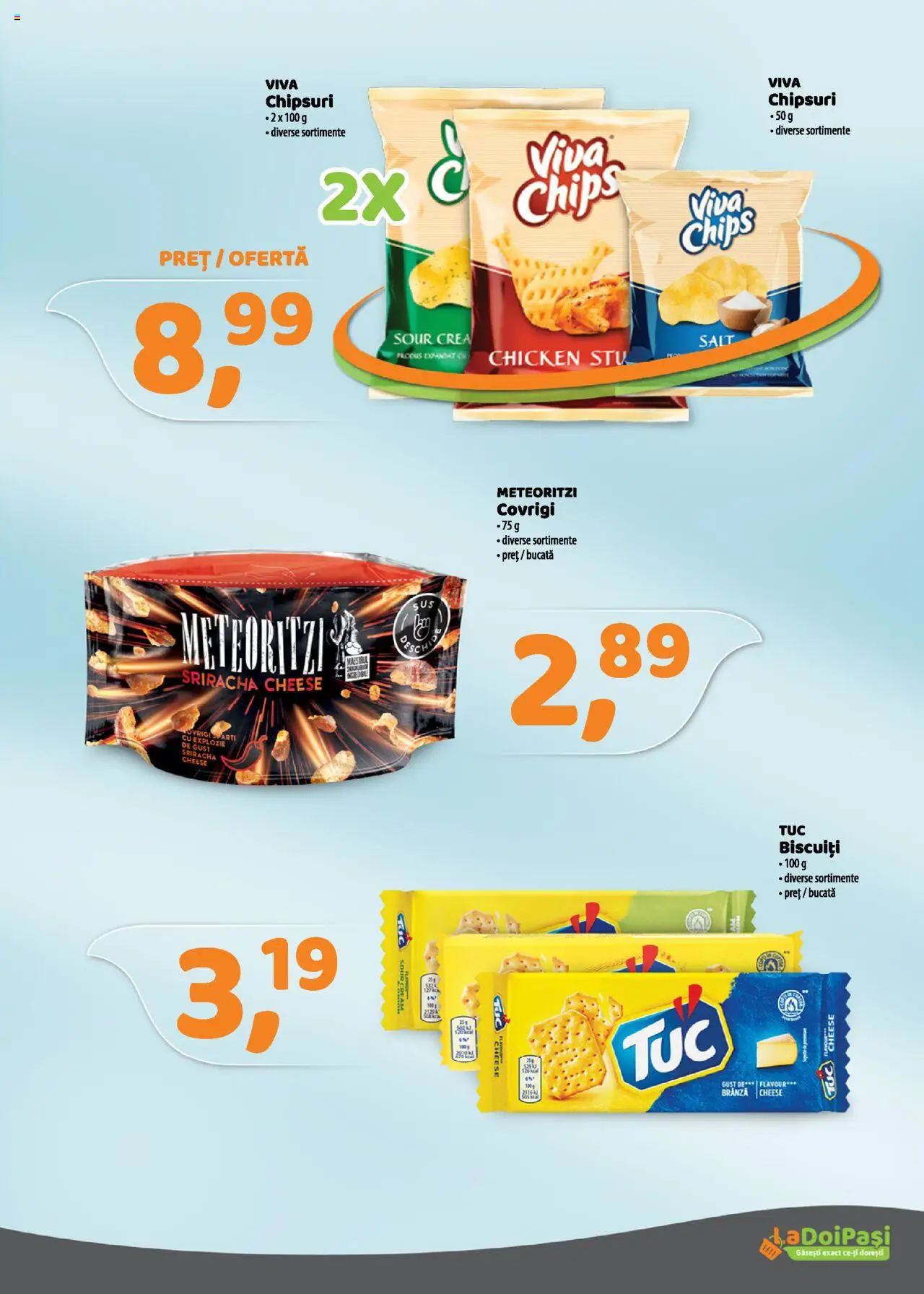 Catalog LaDoiPași – valabil de la 01.08.2025 | Pagină: 8 | Produse: Brânză, Chipsuri, Biscuiți