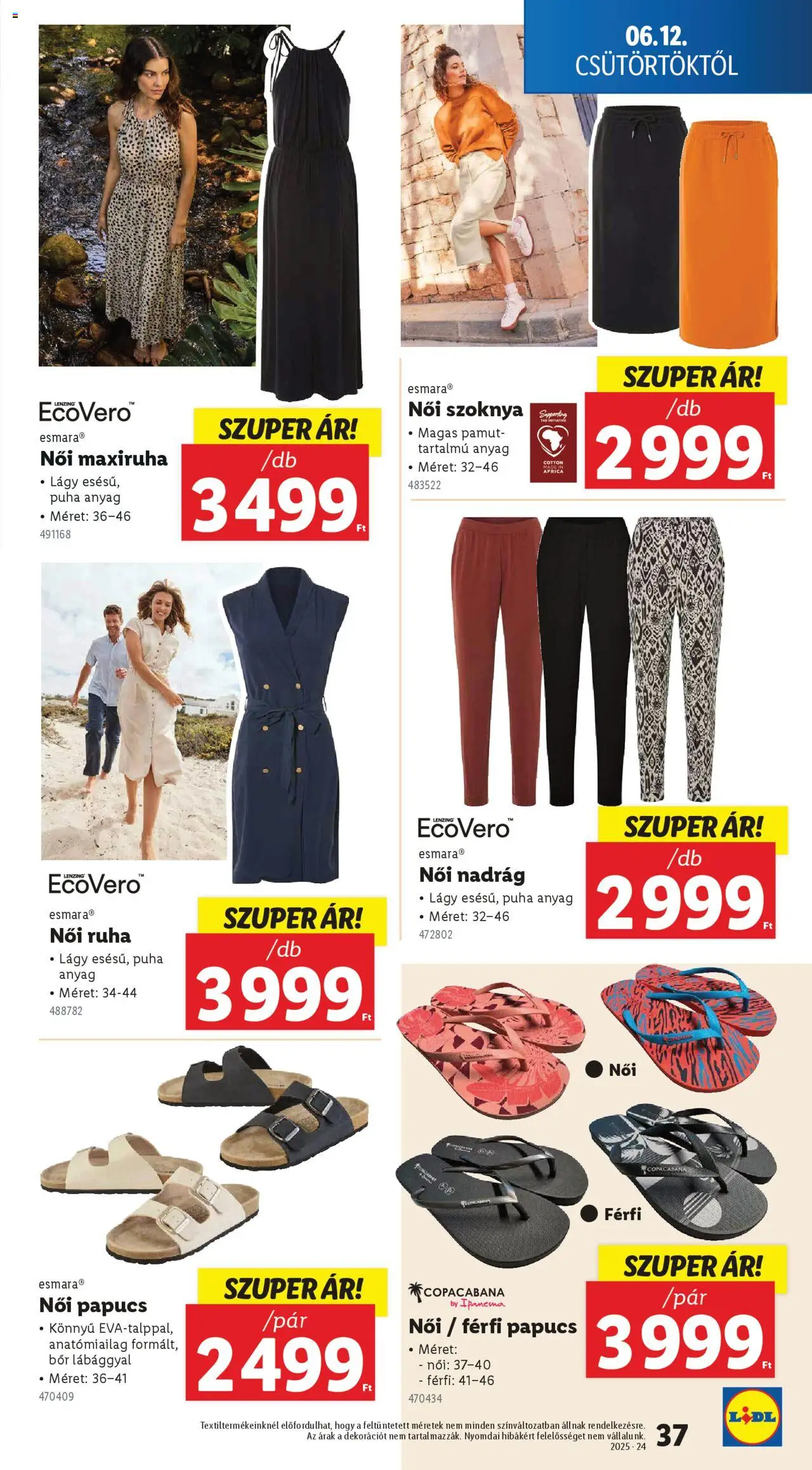 Lidl akciós ujság - amely érvényes a következő dátumtól: 12.06.2025 | Oldal: 37 | Termékek: Ipanema, Ruha, Szoknya, Nadrág