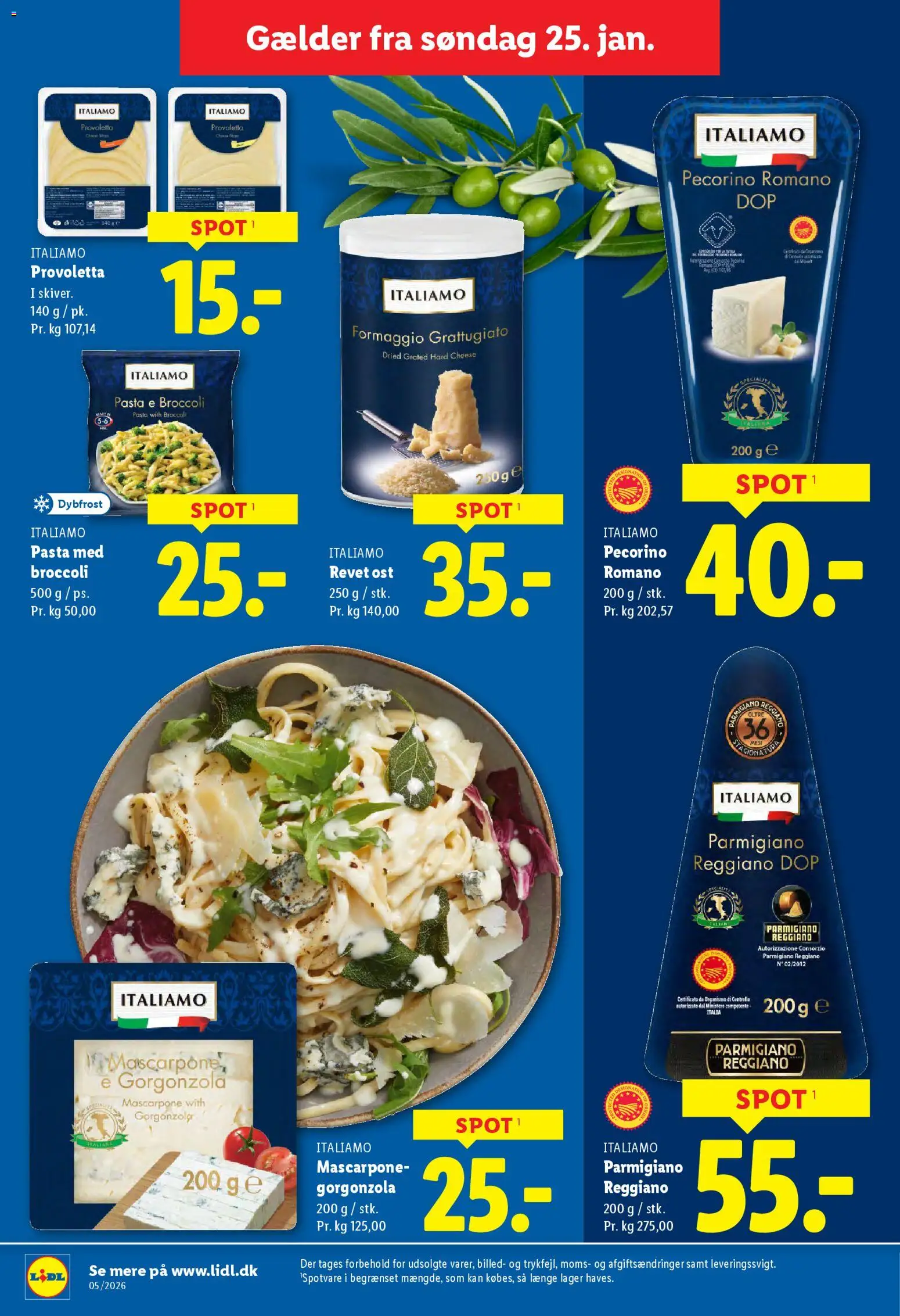 Lidl tilbudsavis – gyldig fra 25.01.2026 | Side: 16 | Produkter: Ost, Pasta, Gorgonzola, Broccoli
