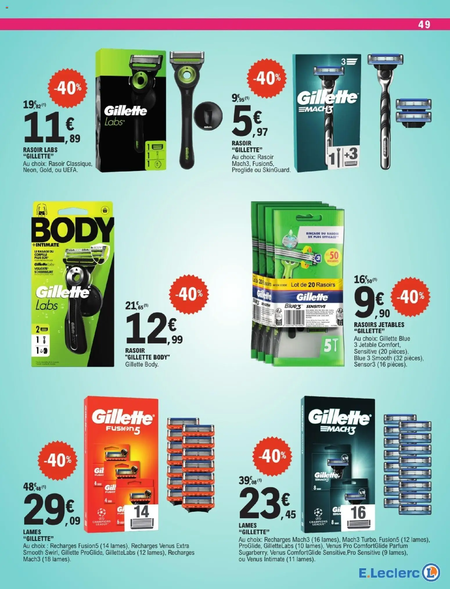 {H1} | Page: 49 | Produits: Body, Rasoir, Parfum, Gillette Labs
