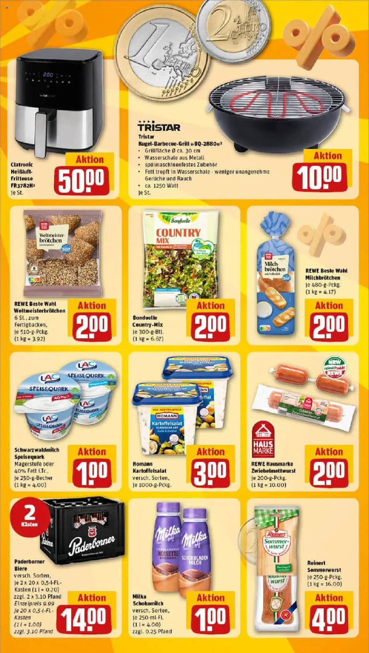 Rewe prospekt Duisburg / Bergheim	 - gültig ab dem 22.06.2025 | Seite: 15 | Produkte: Milka, Wurst, Fritteuse, Speisequark
