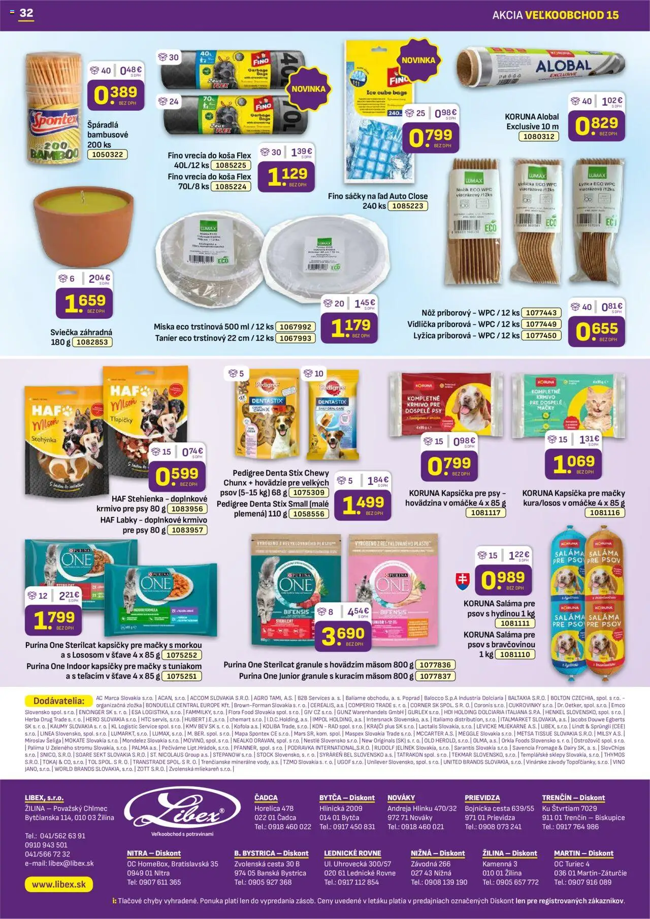 Libex leták │ platný od 28.07.2025 | Strana: 32 | Produkty: Saláma, Lindt, Kofola, Flora