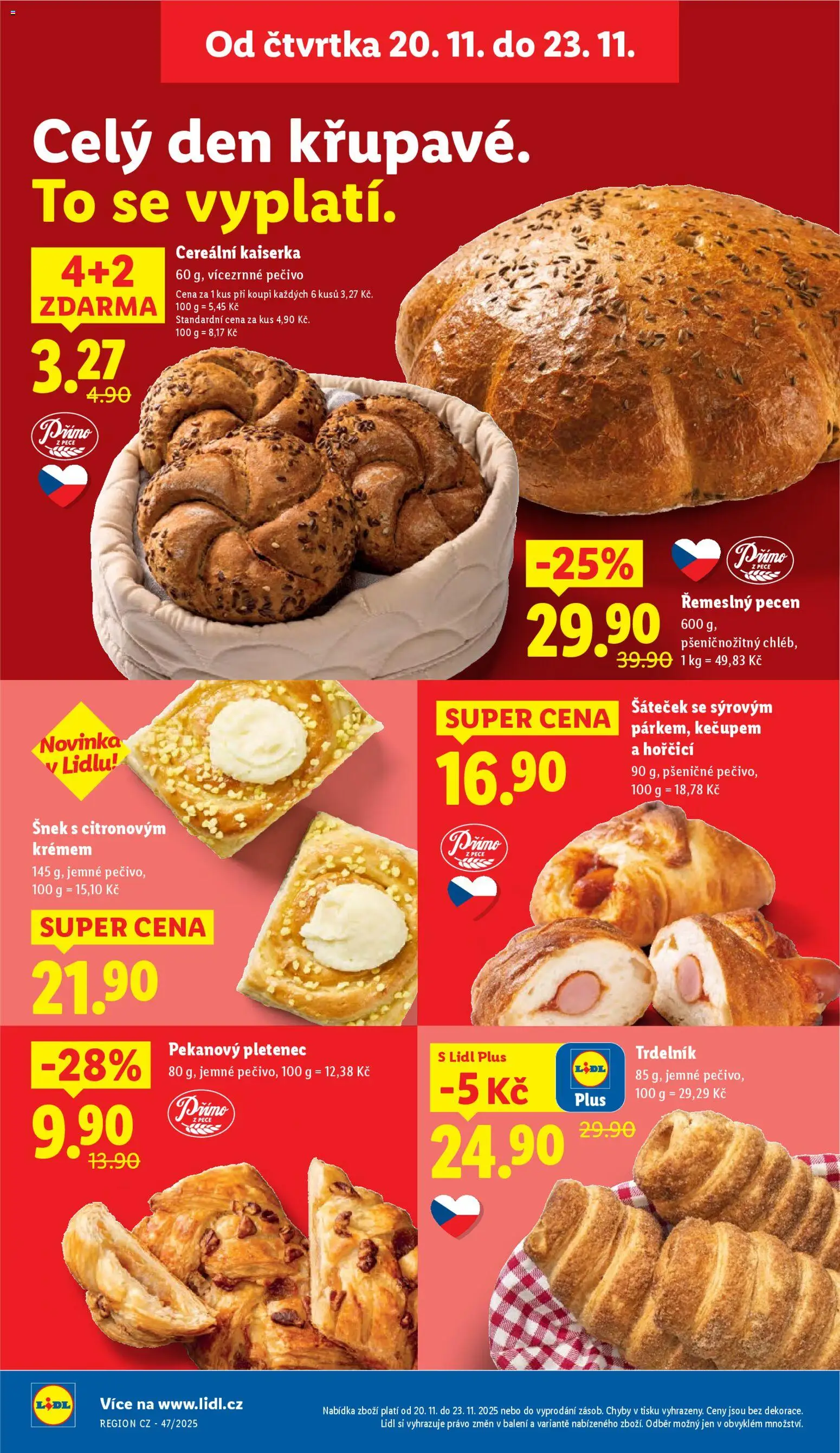 Lidl Black Friday od 20.11.2025 | Strana: 12 | Produkty: Kaiserka, Chléb, Pečivo