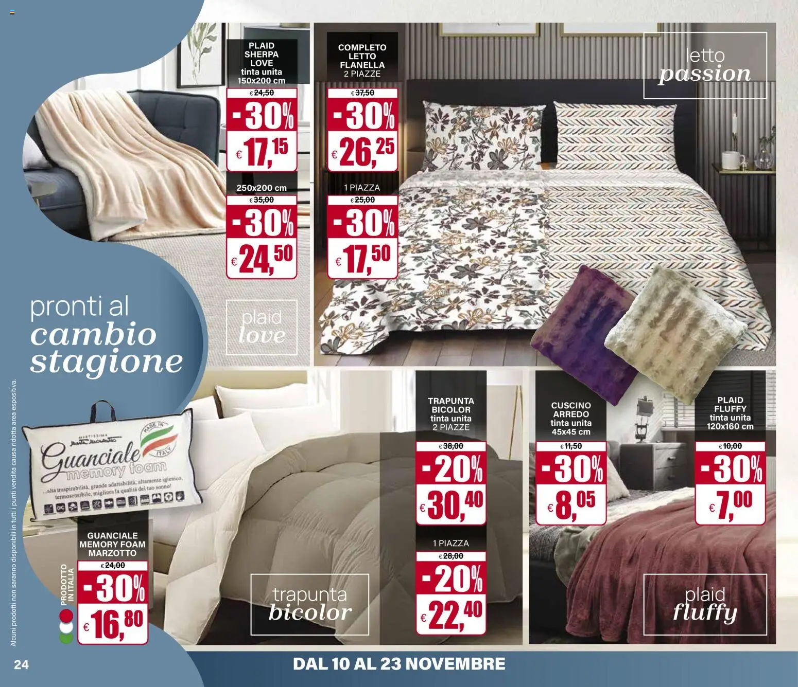 Volantino Il Gigante del 10.11.2025 | Pagina: 24 | Prodotti: Plaid, Trapunta, Cuscino, Guanciale