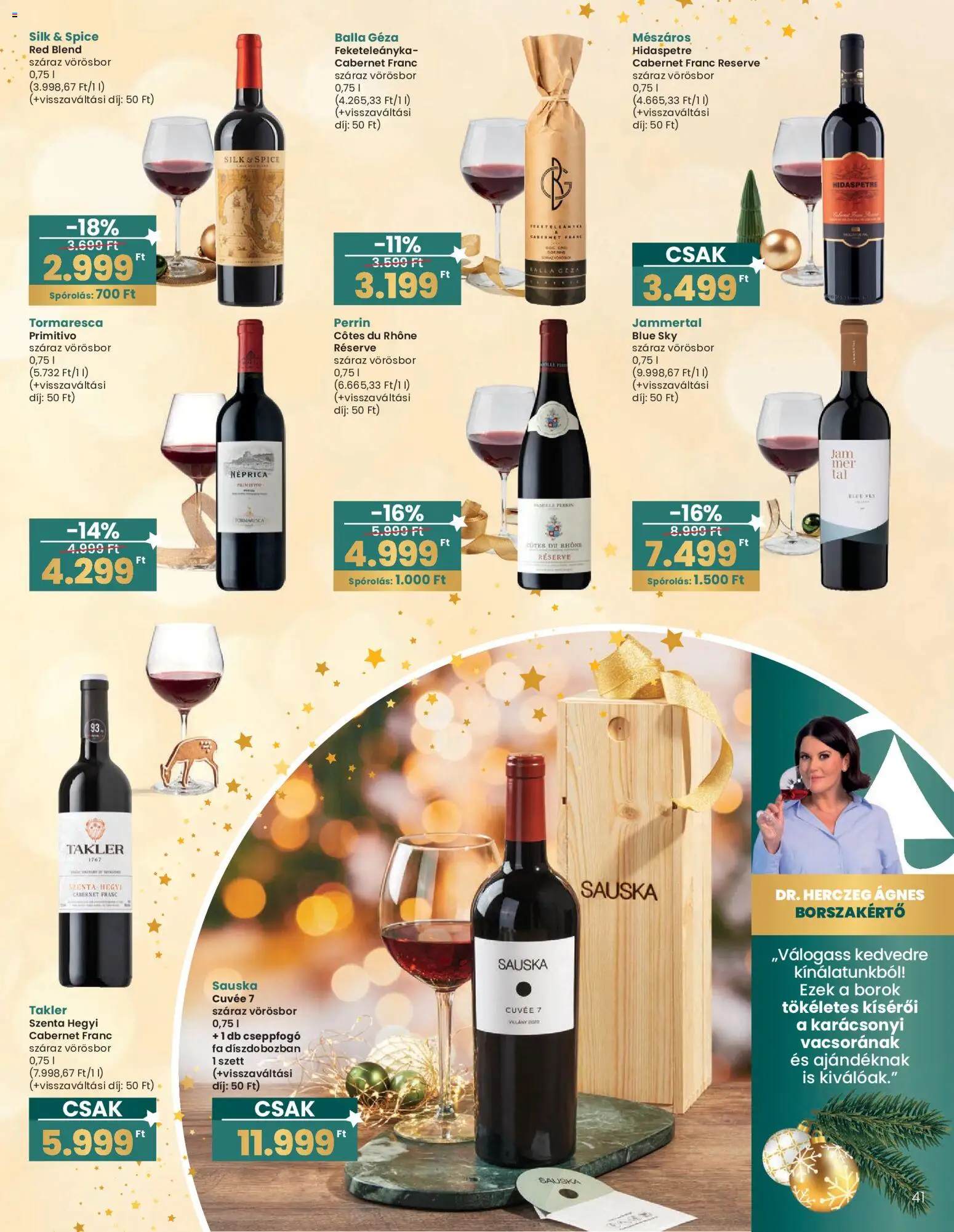 Interspar akciós ujság - amely érvényes a következő dátumtól: 20.12.2025 | Oldal: 41 | Termékek: Vörösbor