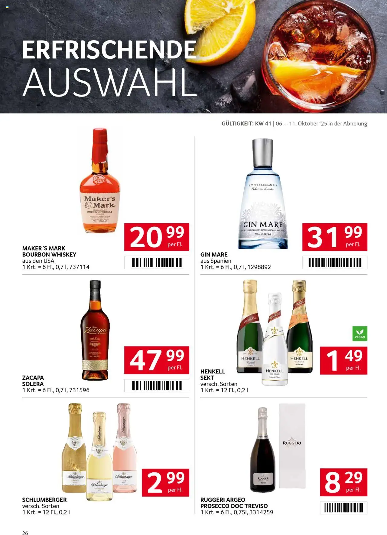 Transgourmet Flugblatt gültig ab 05.10.2025 | Seite: 24 | Produkte: Gin, Whiskey, Bourbon