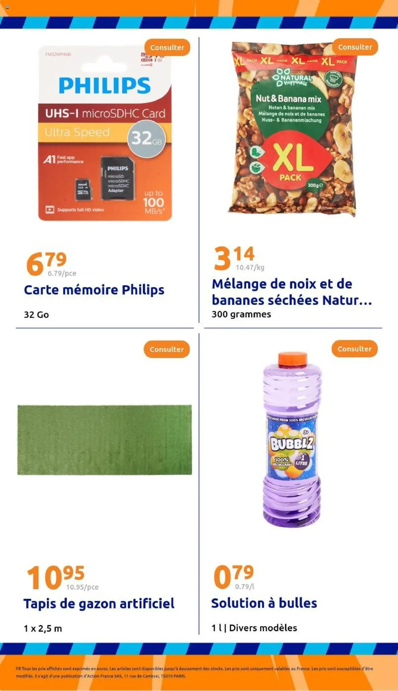  | Page: 36 | Produits: Carte mémoire, Gazon, Bananes, Noix