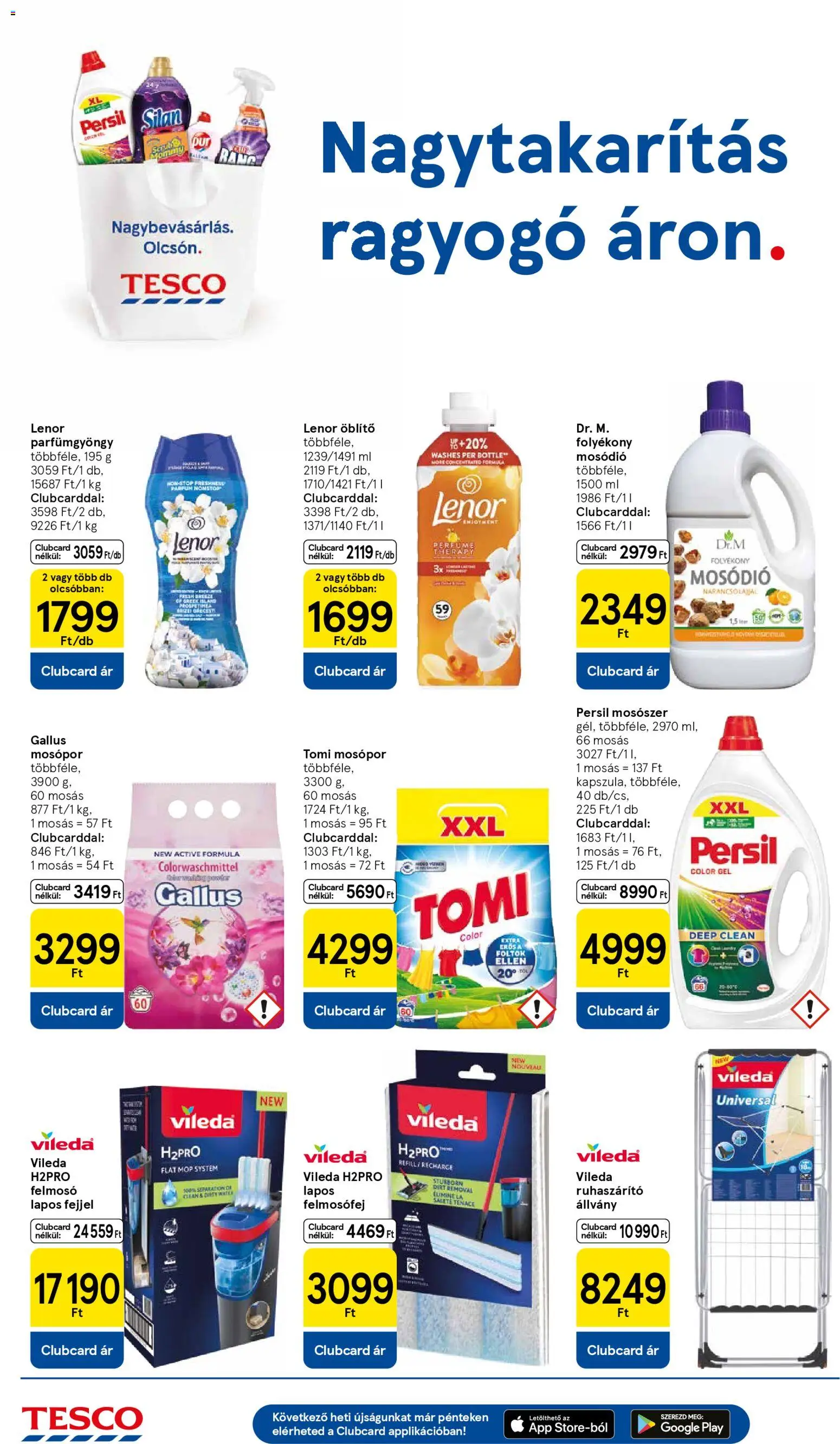Tesco akciós ujság - amely érvényes a következő dátumtól: 02.01.2026 | Oldal: 12 | Termékek: Persil, Felmosó, Felmosófej, Ruhaszárító
