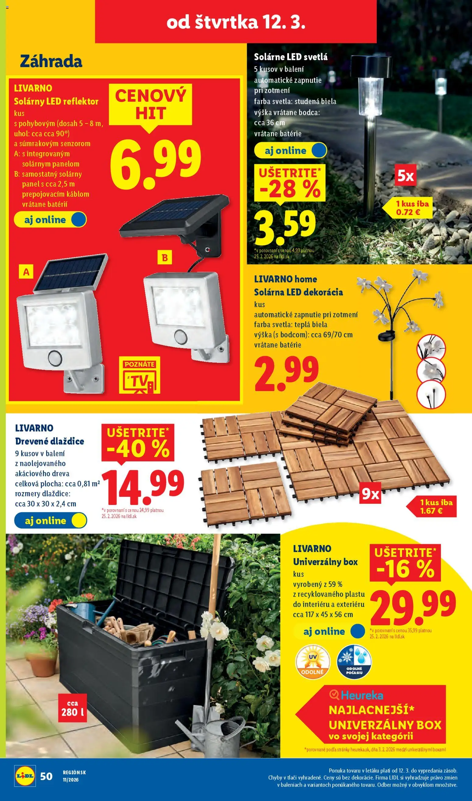 Nové Lidl akcie – leták je platný od 12.03.2026 | Strana: 36 | Produkty: Led reflektor, Reflektor, Led svetlá, Led