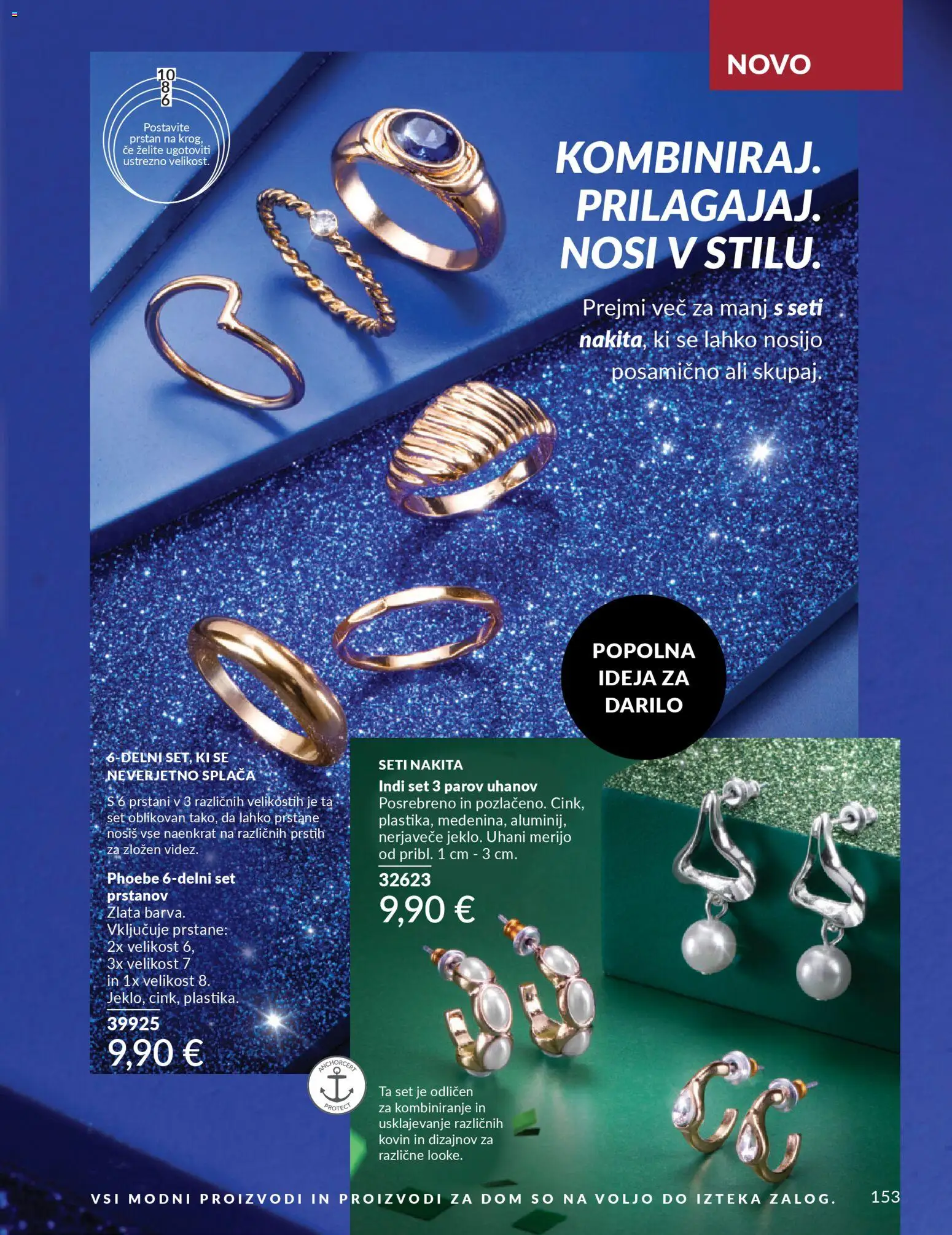 Novi Avon katalog ponudbe – veljaven od 01.10.2025 | Stran: 153 | Izdelki: Prstan, Uhani