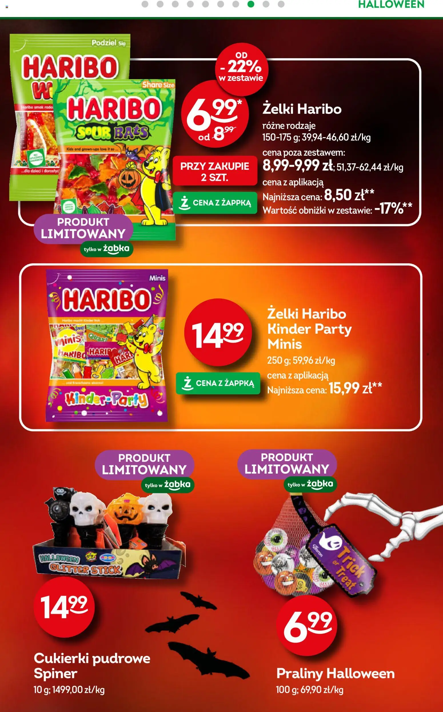 Żabka Gazetka od 22.10.2025 | Strona: 11 | Produkty: Żelki haribo, Praliny, Żelki, Cukierki