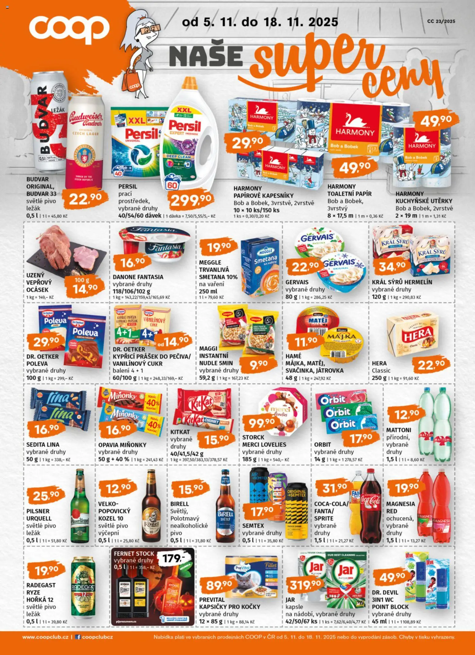 Terno leták - Blatná, Český Krumlov, Prachatice, Strakonice, Tábor, Zlín od 12.11.2025 | Strana: 17 | Produkty: Utěrky, Toaletní papír, Lina, Cola