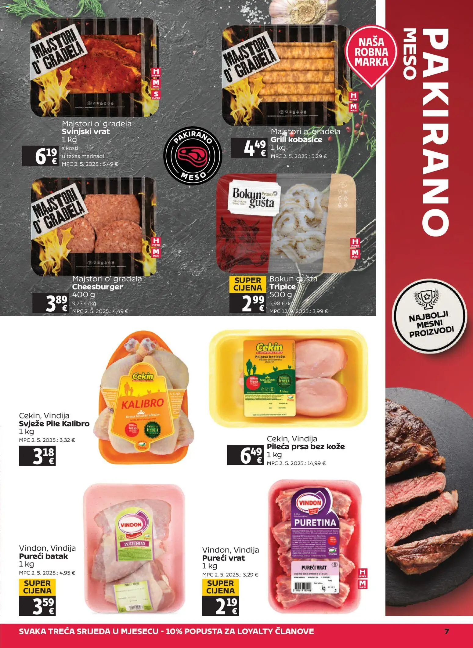 Tommy katalog | vrijedi od 15.01.2026 | Stranica: 7 | Proizvodi: Vindija, Puretina, Svinjski vrat, Pileća prsa