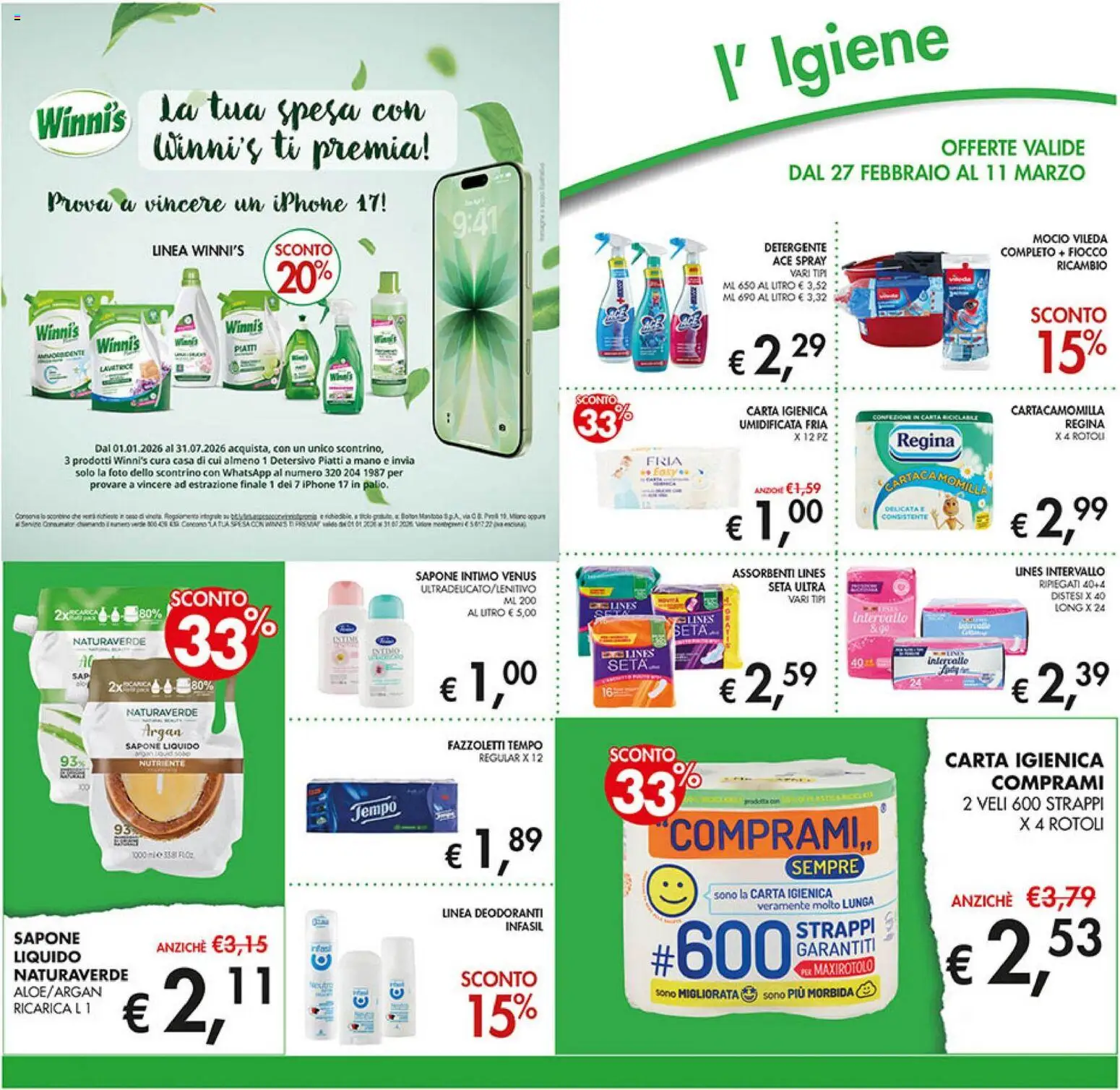 Volantino Coal del 27.02.2026 | Pagina: 24 | Prodotti: Carta igienica, Iphone, Mocio, Intimo