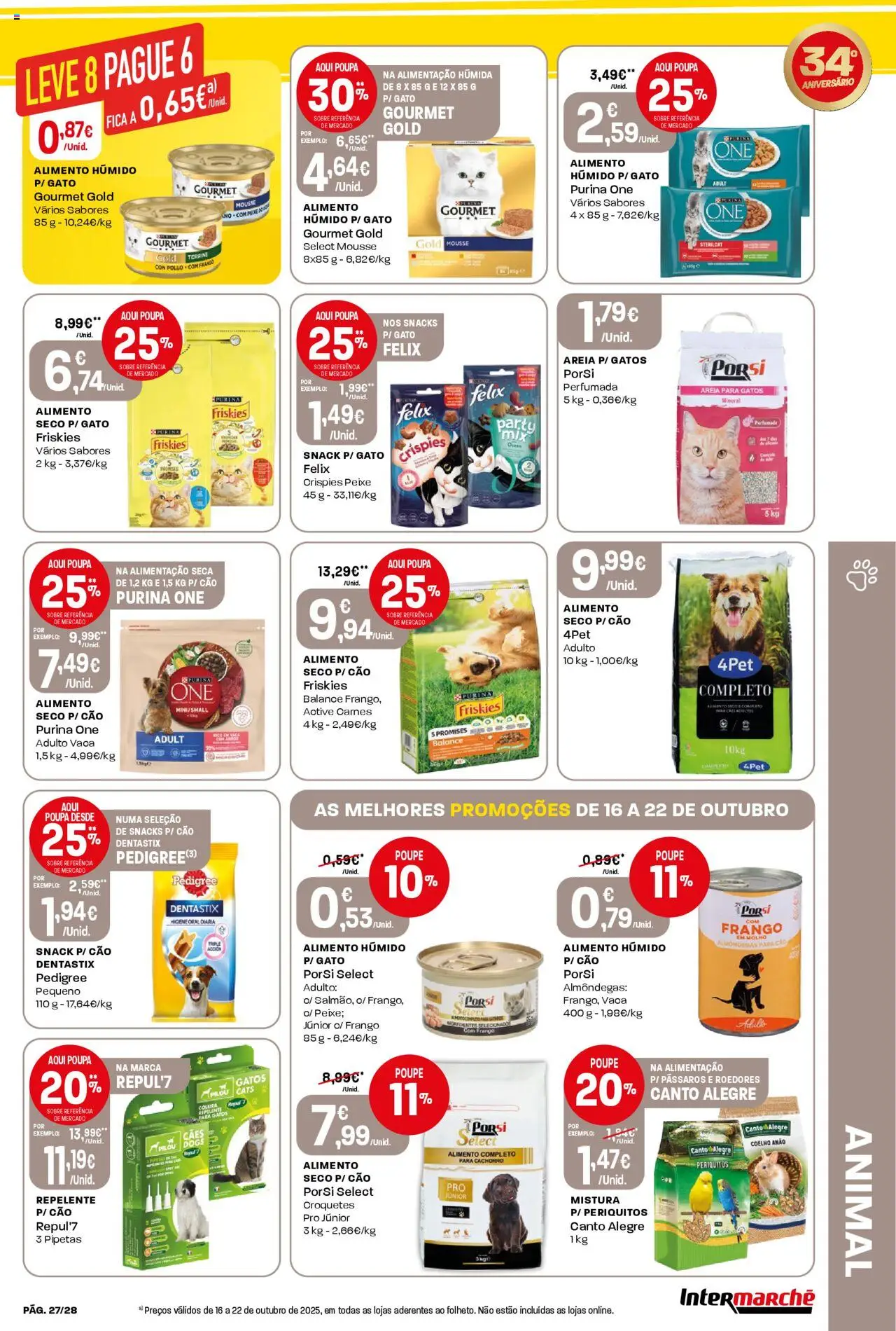 Intermarché Folheto Contact │ válido de 16.10.2025 | Página: 27 | Produtos: Purina one, Areia, Frango, Repelente