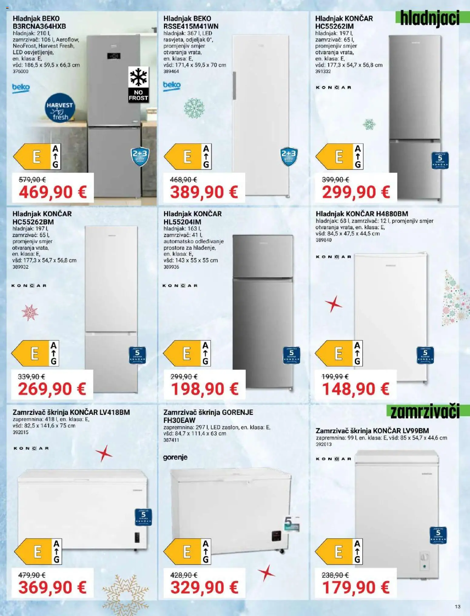 Pevex katalog | vrijedi od 27.11.2025 | Stranica: 13 | Proizvodi: Hladnjak, Zamrzivač