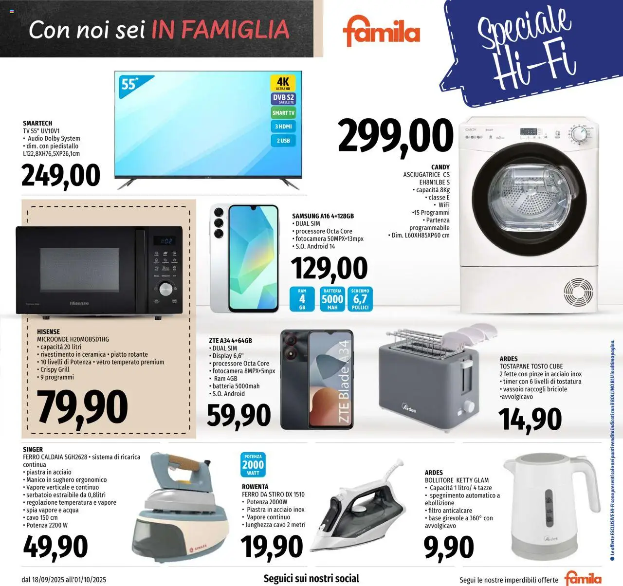 Volantino Famila del 18.09.2025 | Pagina: 23 | Prodotti: Microonde, USB, Bollitore, Pinze