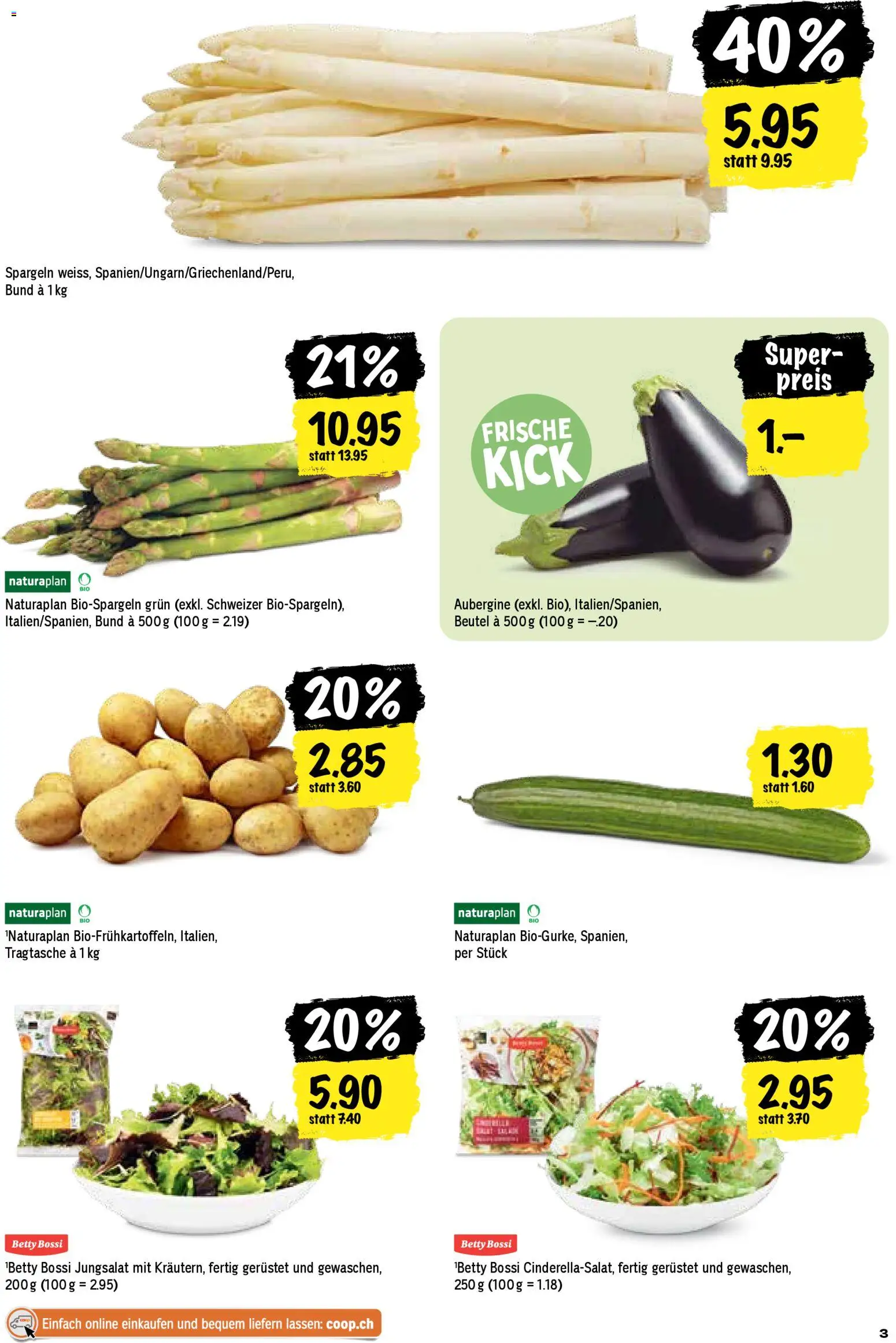 Coop aktionen – gültig ab 19.03.2026 | Seite: 3 | Produkte: Aubergine