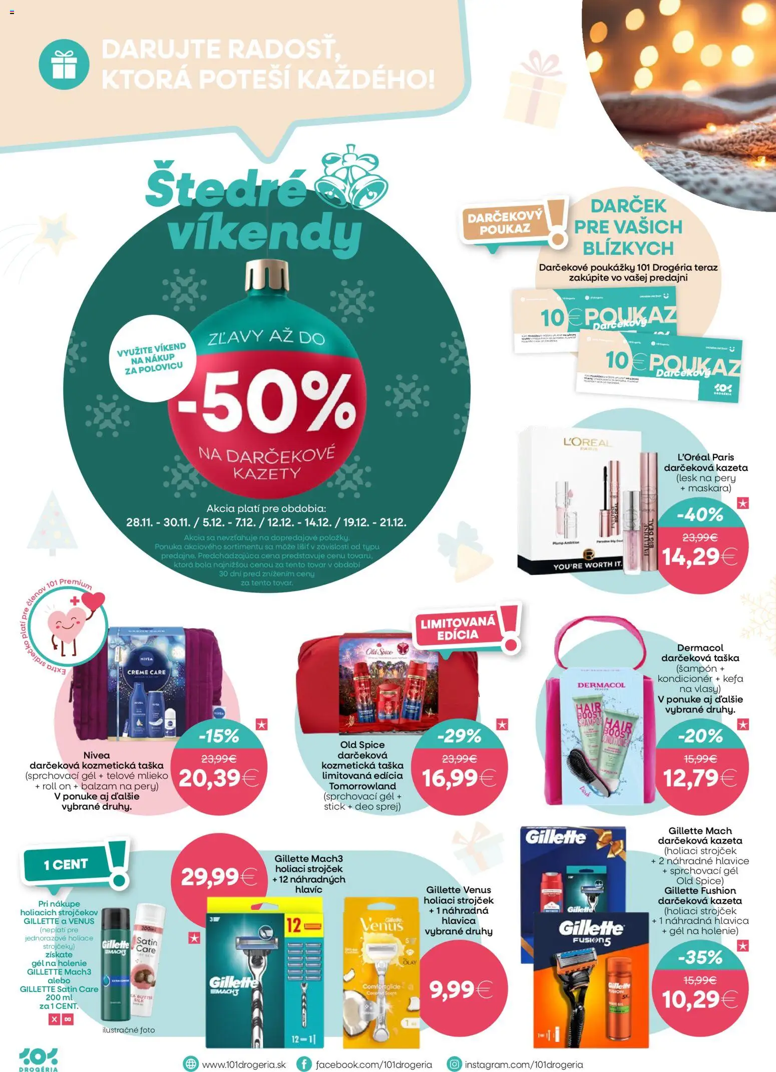 Nové 101 drogerie akcie – leták je platný od 19.11.2025 | Strana: 2 | Produkty: Strojček, Holiaci strojček, Nivea, Šampón