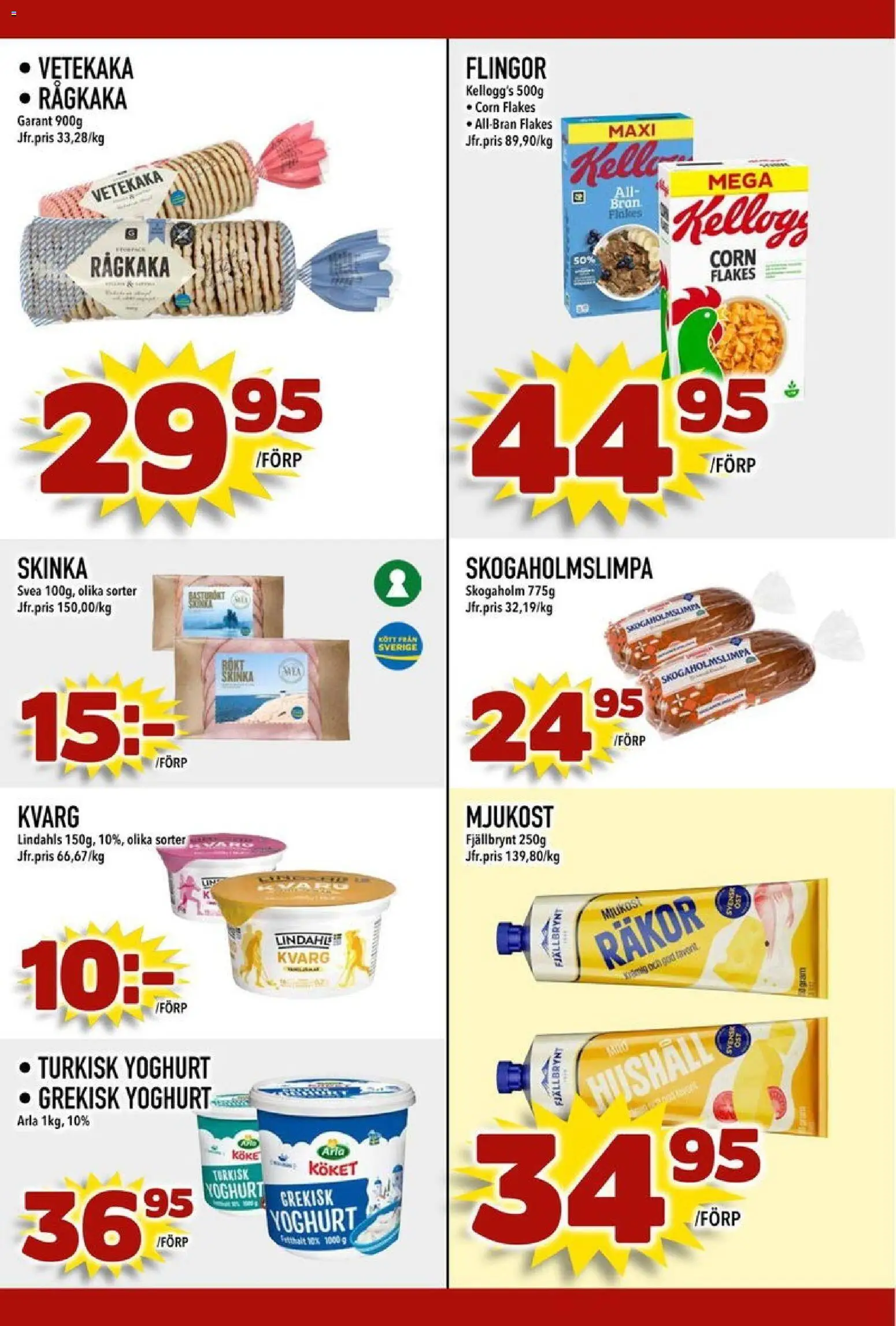 Din Mat reklamblad aktuell från 05.01.2026 | Sida: 4 | Produkter: Yoghurt, Skinka, Mjukost, Flingor