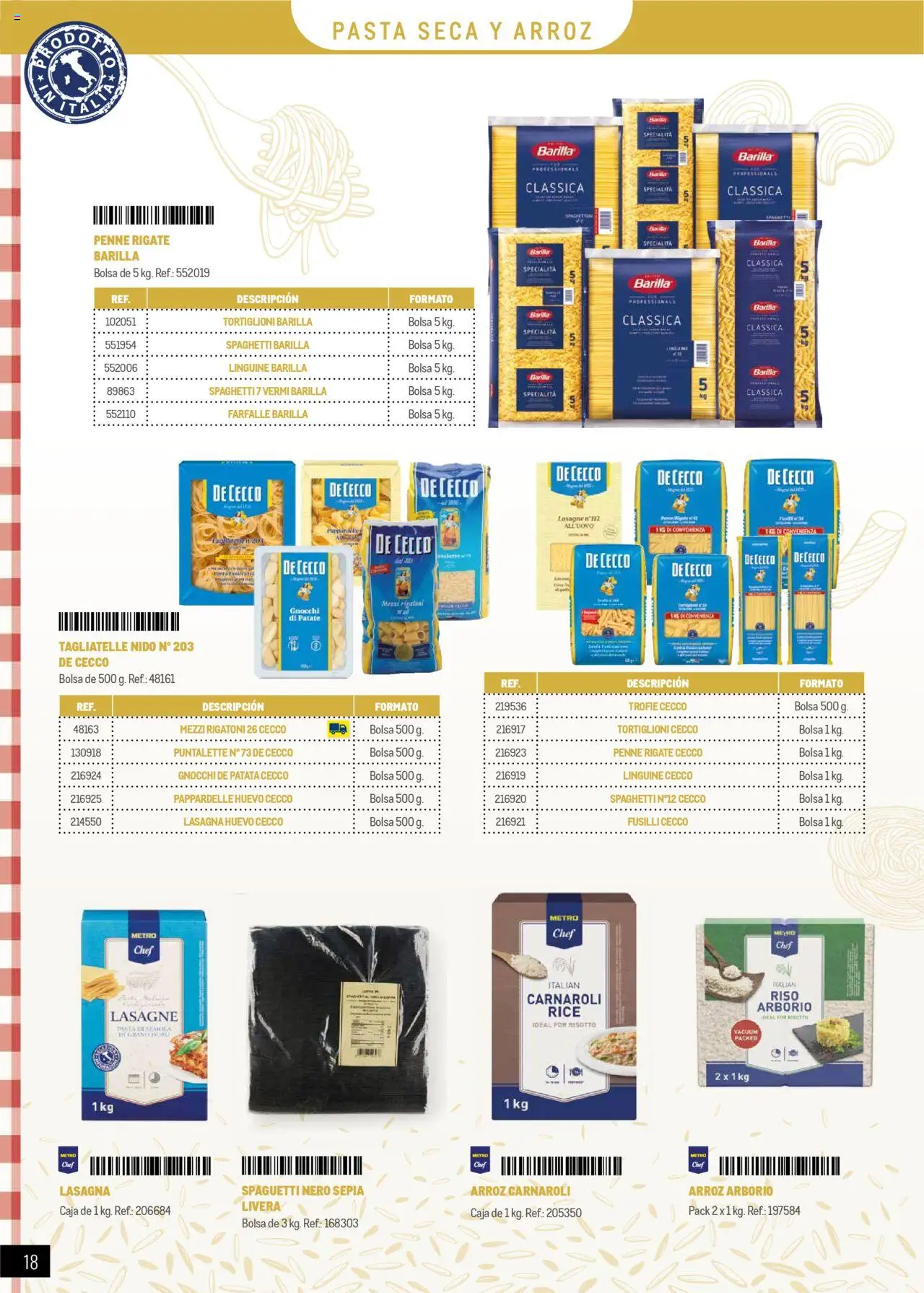 Makro - Restaurantes Italianos │ válido desde el 01.05.2025 | Página: 18 | Productos: Pasta, Bolsa, Caja, Δαχτυλίδι φωτός