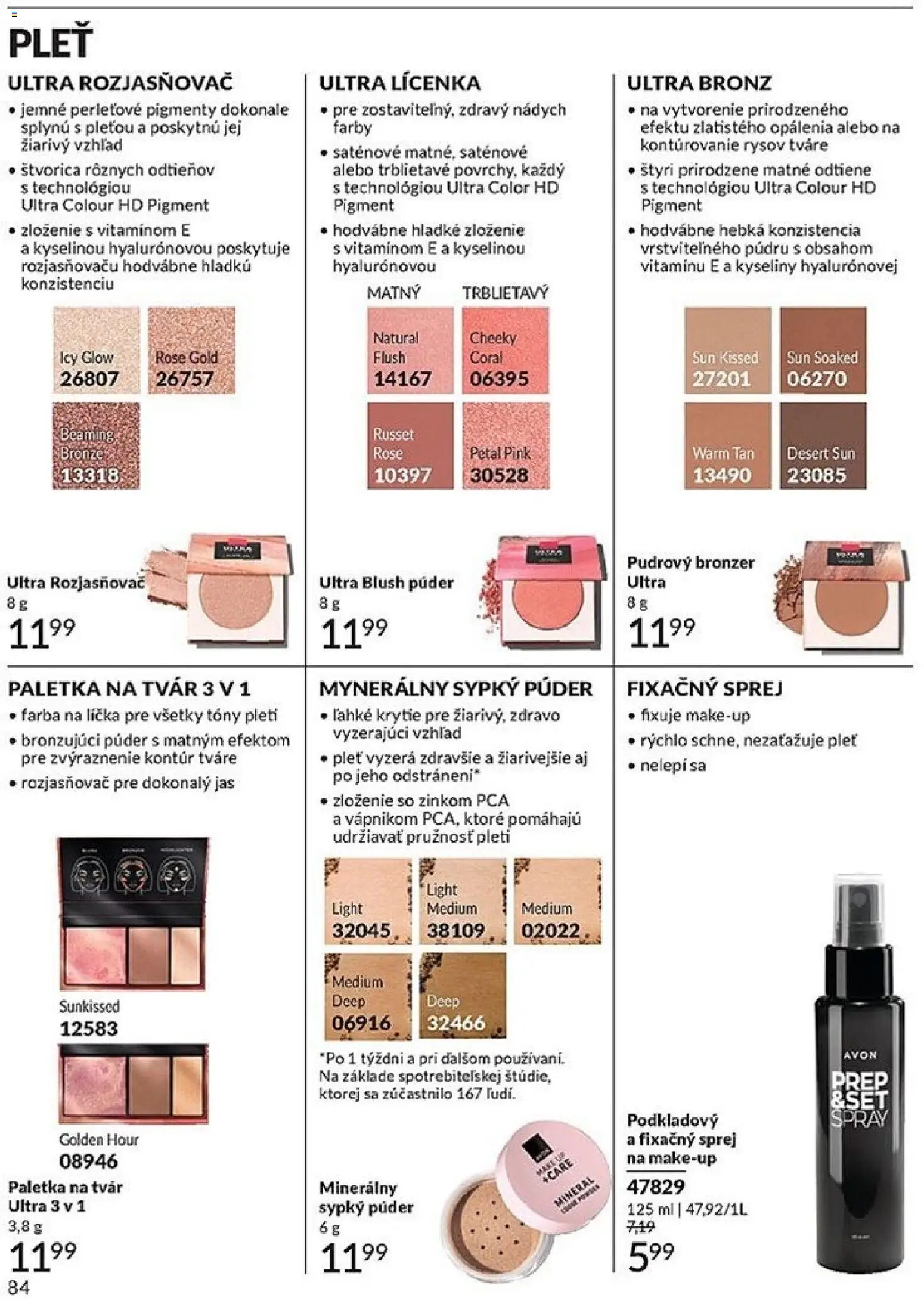 Nové Avon akcie – leták je platný od 01.12.2025 | Strana: 84 | Produkty: Púder, Bronzer, Lícenka, Rozjasňovač