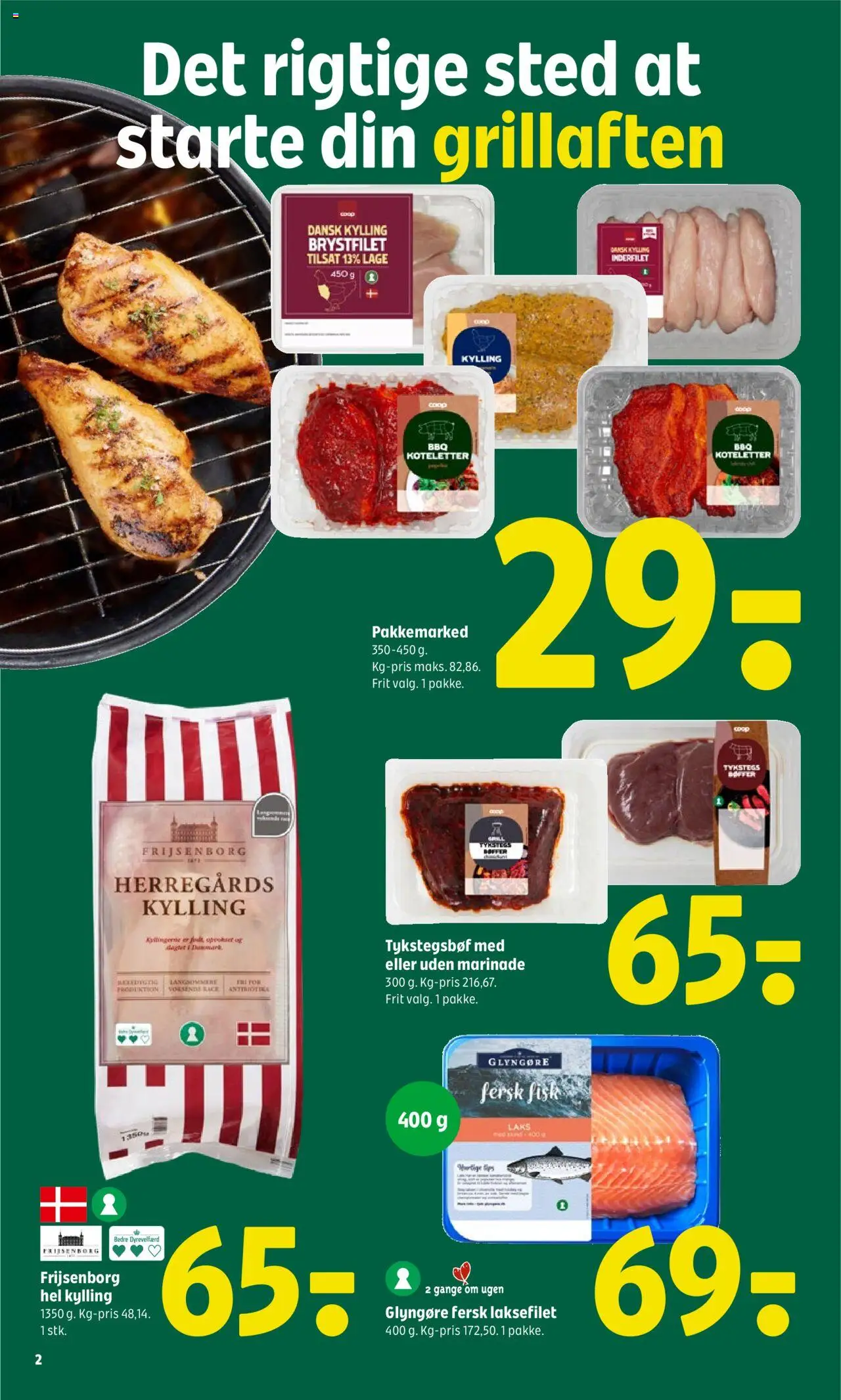 Coop 365 Tilbudsavis gyldig fra 26.06.2025 | Side: 2 | Produkter: Fisk, Bøffer, Koteletter, Grill