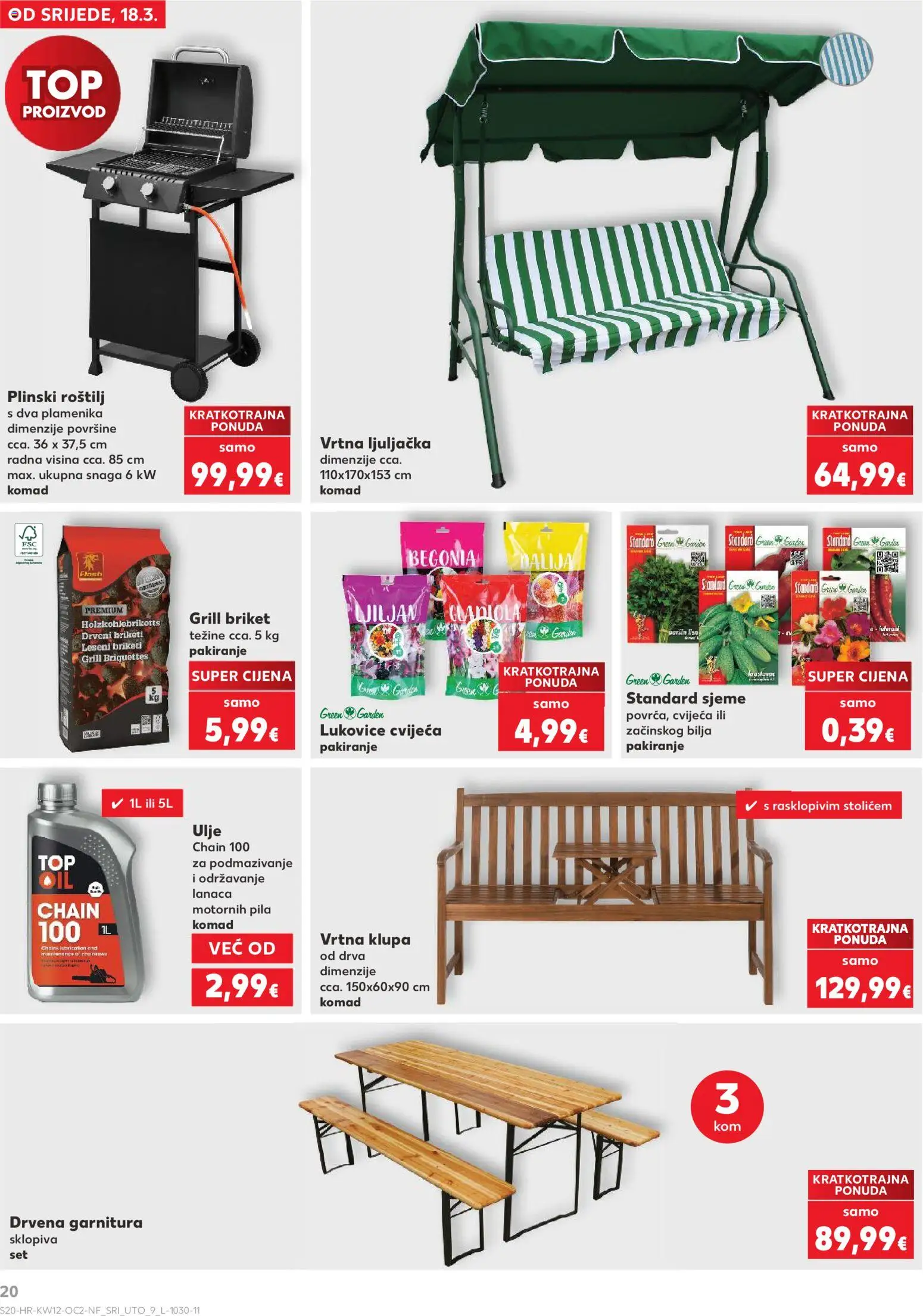 Kaufland katalog | vrijedi od 18.03.2026 | Stranica: 20 | Proizvodi: Roštilj, Ulje, Grill briket, Pila