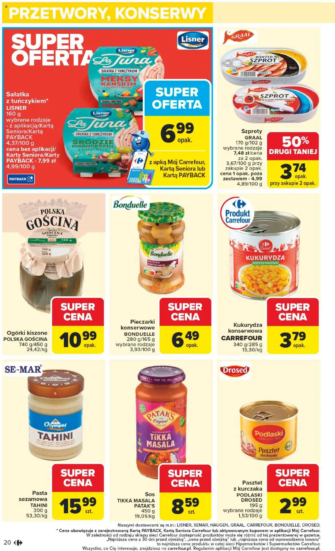 Carrefour Gazetka od 22.09.2025 | Strona: 22 | Produkty: Karta, Tikka masala, Sałatka z tuńczykiem, Ogórki