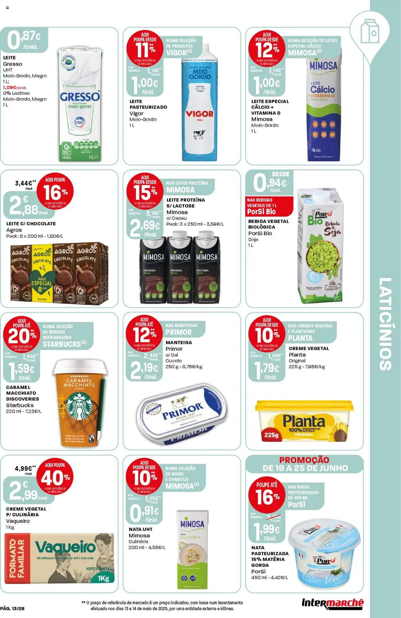 Intermarché folheto │ válido de 19.06.2025 | Página: 13 | Produtos: Soja, Nata pasteurizada, Chantilly, Cálcio