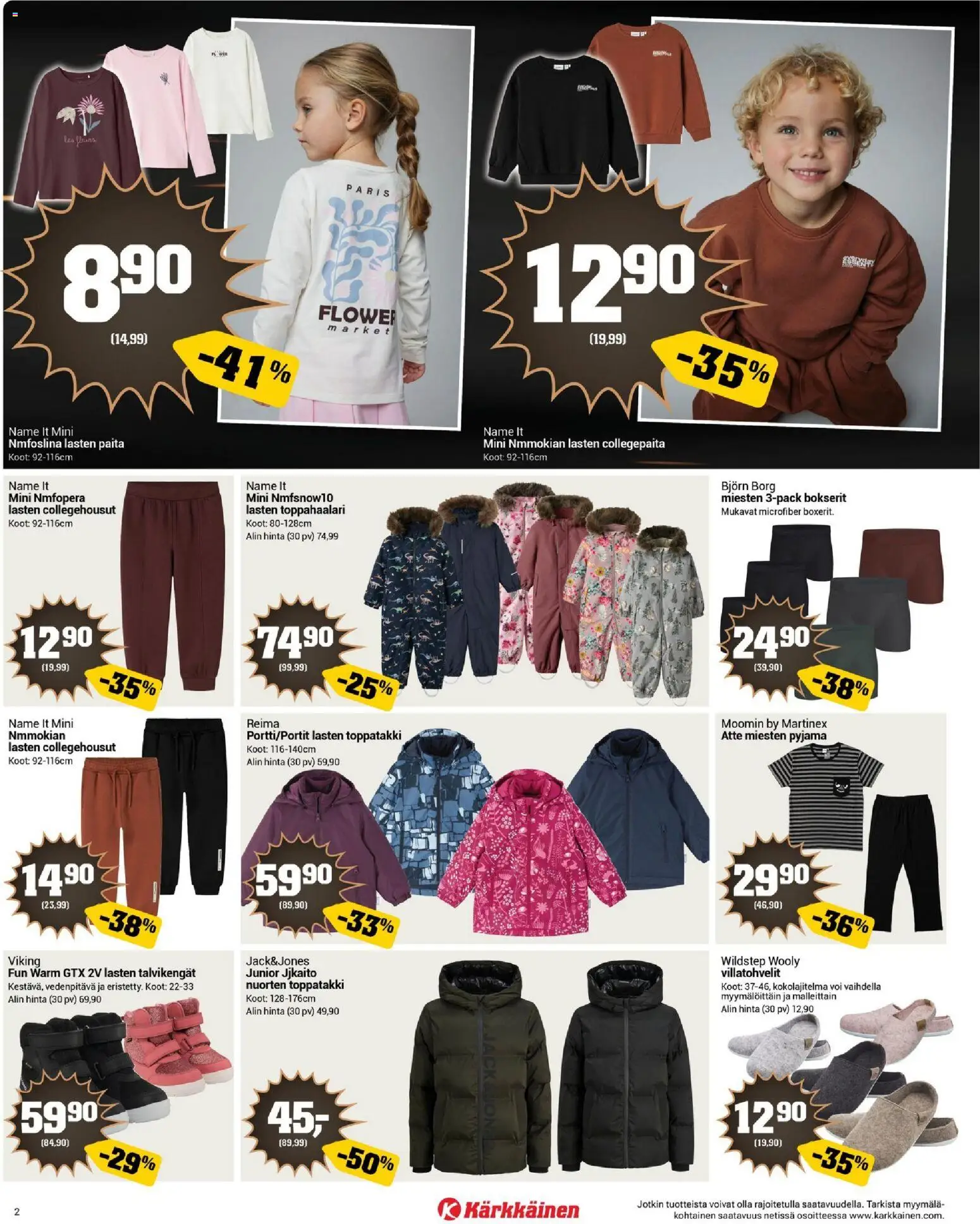 Kärkkäinen - Black Friday – voimassa 19.11.2025 alkaen | Sivu: 2 | Tuotteet: Paita, Voi, Pyjama, Talvikengät