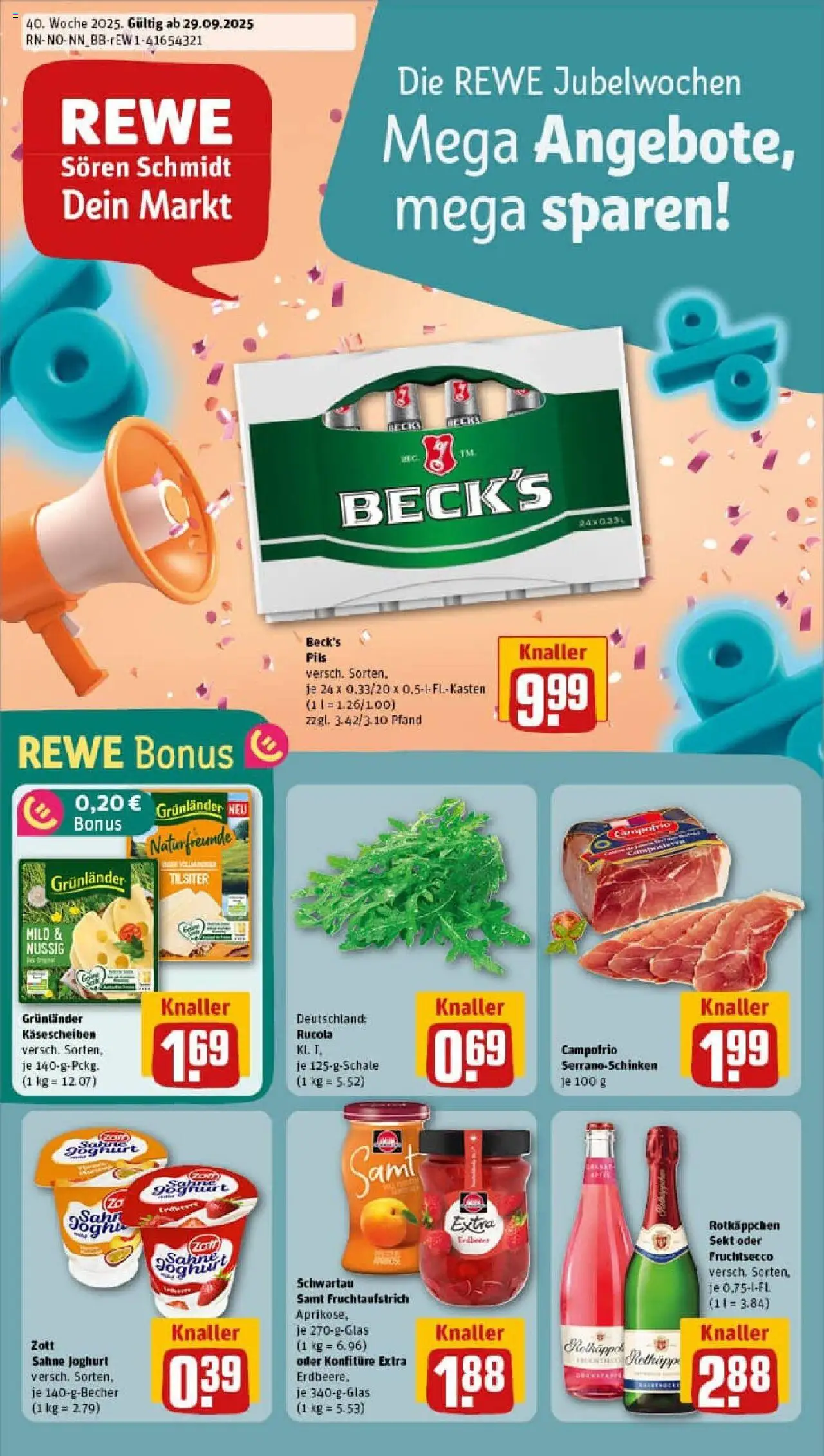 Rewe prospekt Stade	 – gültig ab 28.09.2025 | Seite: 1 | Produkte: Rotkappchen sekt, Sekt, Rucola, Pils