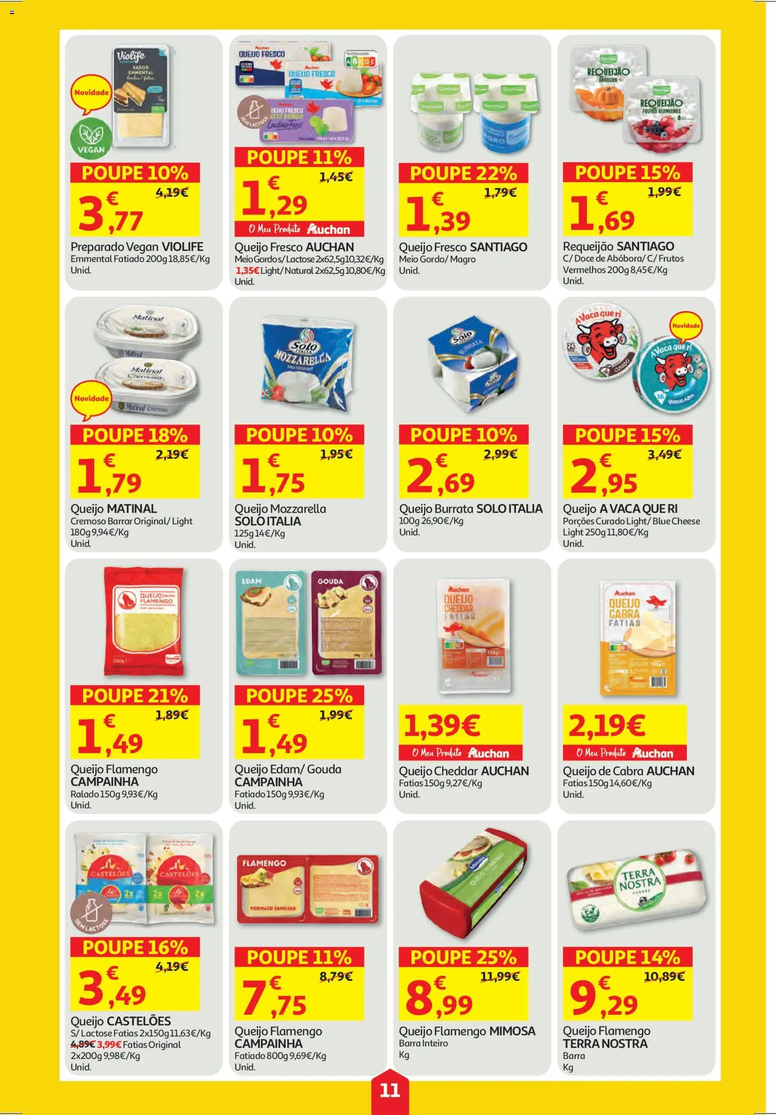Auchan folheto │ válido de 29.01.2026 | Página: 11 | Produtos: Campainha, Queijo, Requeijão, Cheddar