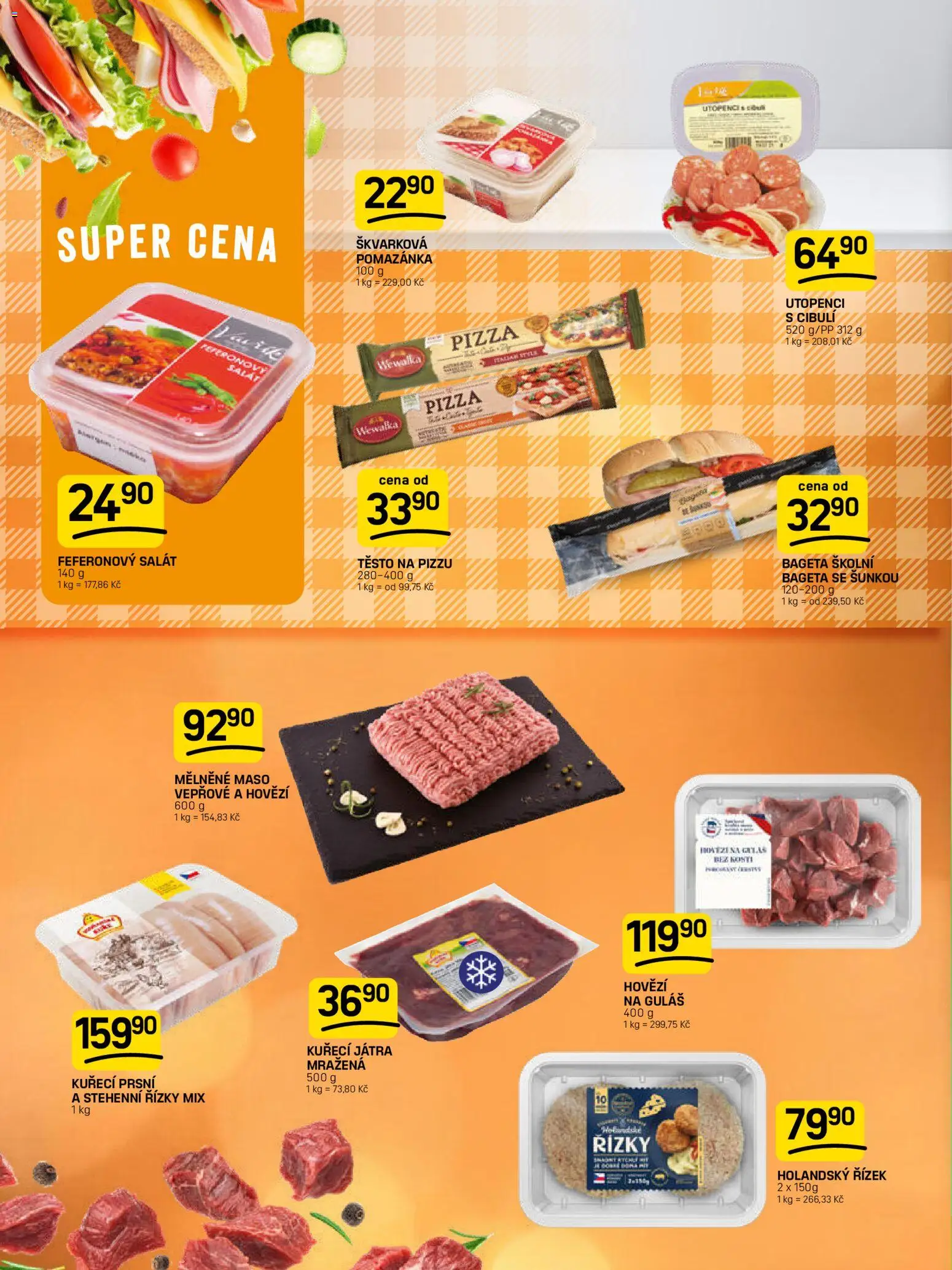 Flop leták od 18.02.2026 | Strana: 6 | Produkty: Holandský řízek, Hovězí, Pizza, Pomazánka