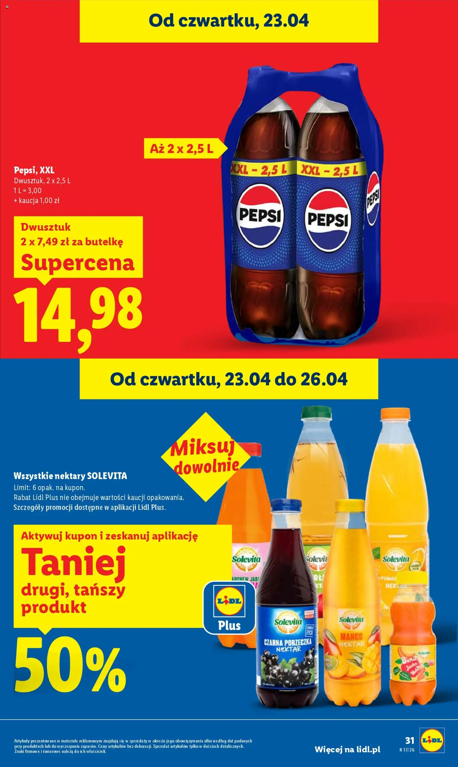Lidl Polsko leták od 23.04.2026 | Strana: 31 | Produkty: Mango, Pepsi, Solevita