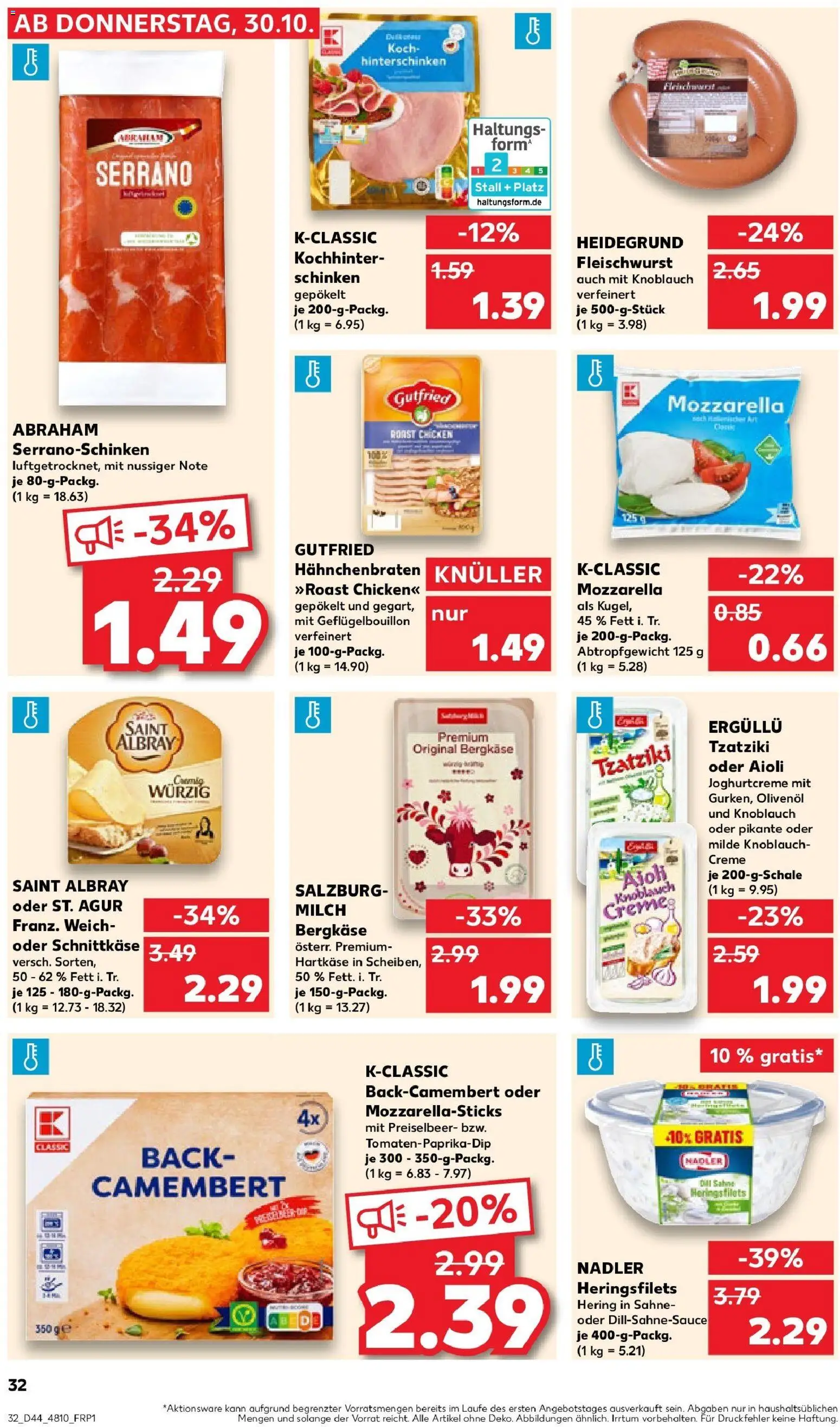 Kaufland prospekt Worms	 – gültig ab 30.10.2025 | Seite: 32 | Produkte: Milch, Mozzarella, Olivenol, Creme