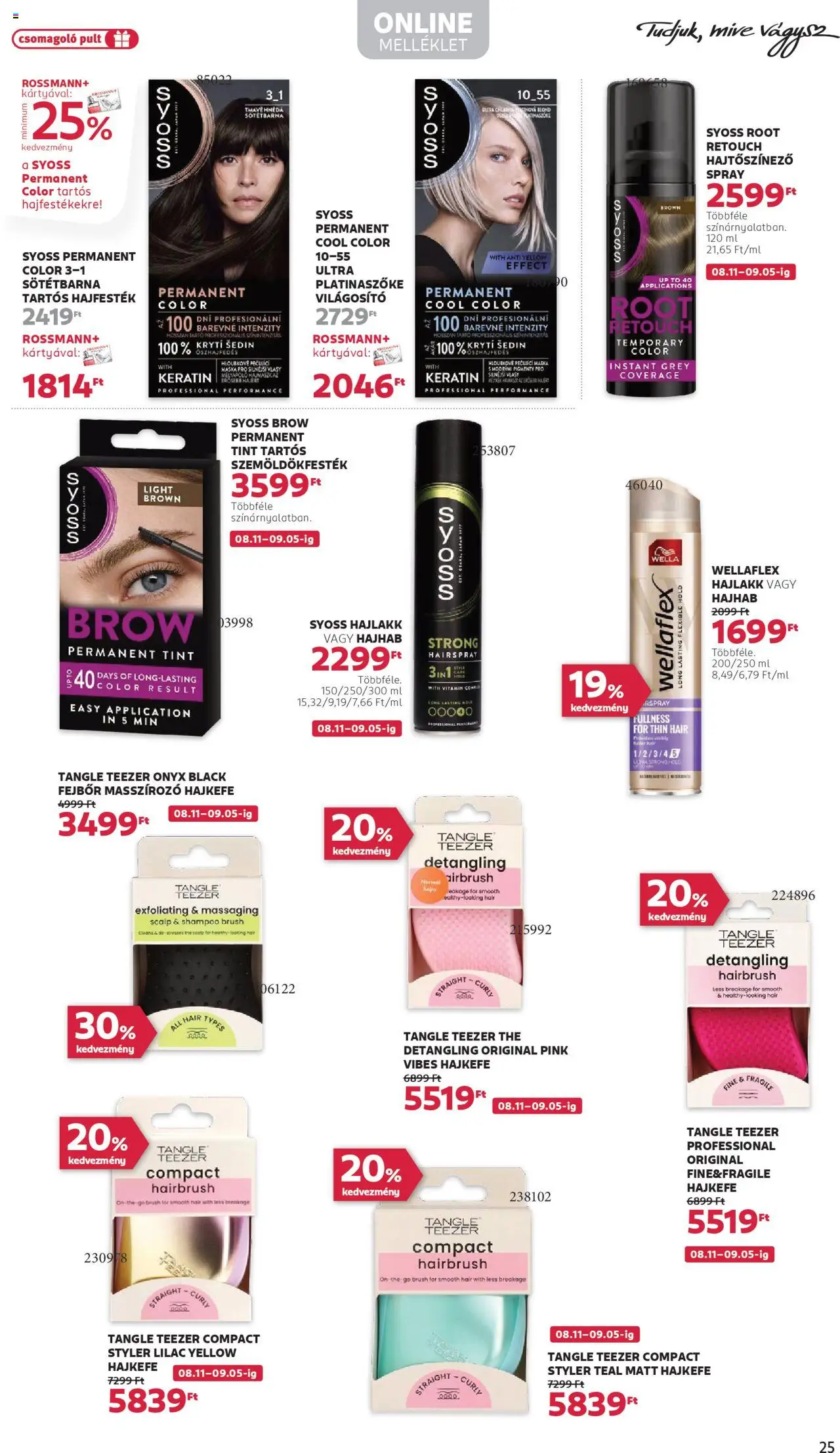 Rossmann akciós ujság - amely érvényes a következő dátumtól: 25.08.2025 | Oldal: 27 | Termékek: Hajhab, Hajfesték, Világosító, Hajlakk