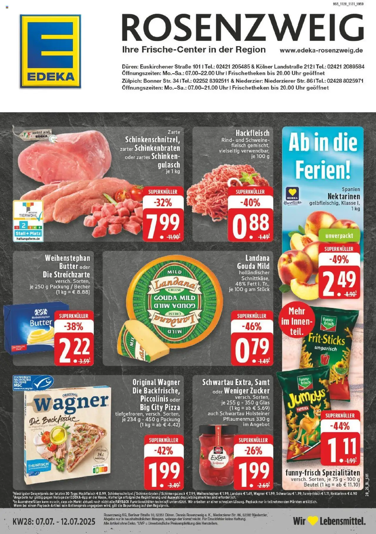 Edeka prospekt Düren	 - gültig ab dem 06.07.2025 | Seite: 1 | Produkte: Berliner, Gouda, Fleisch, Hackfleisch